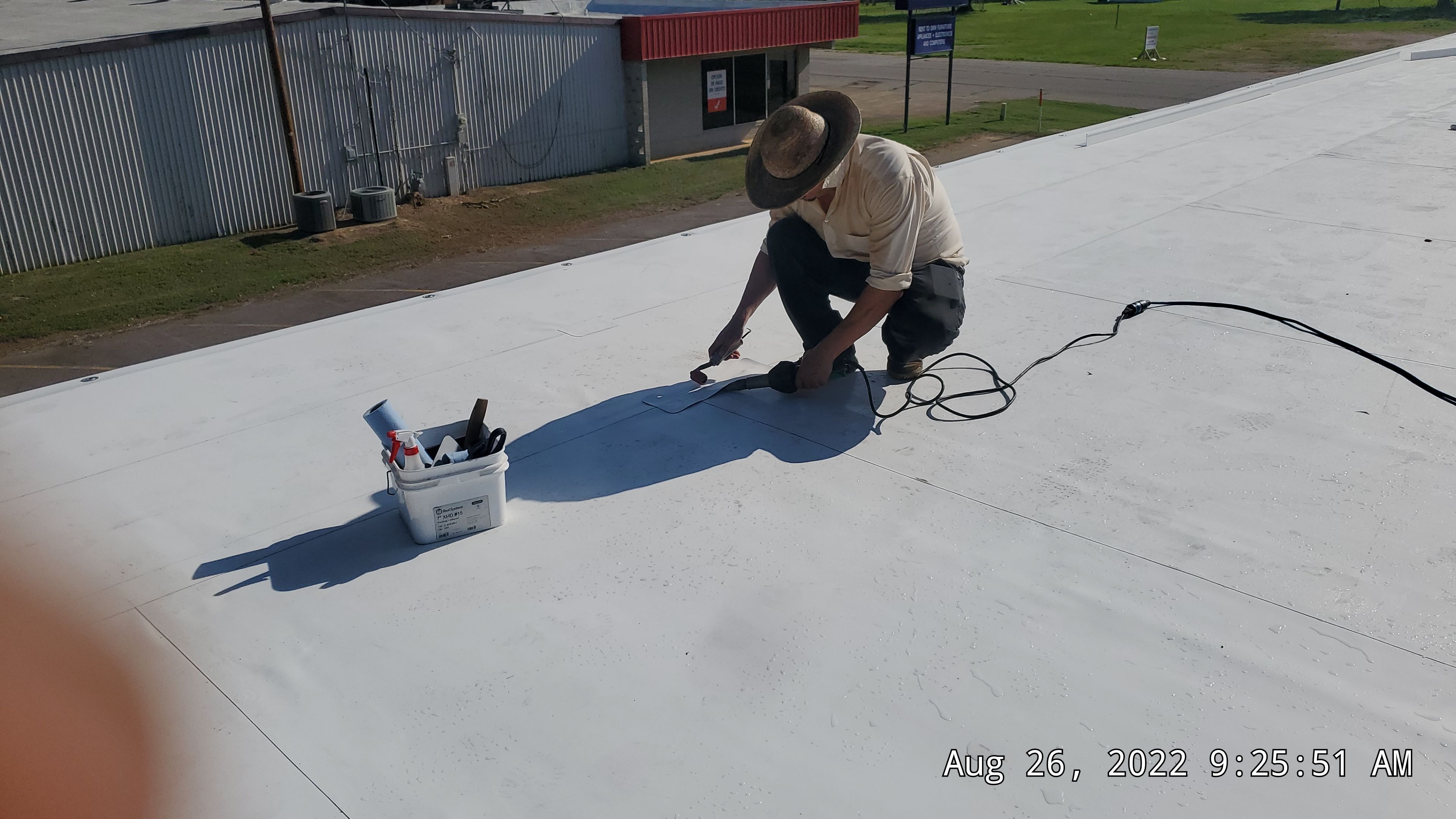 Commercial Roofing Installation using 50 mil PVC by Hostetler Roofing