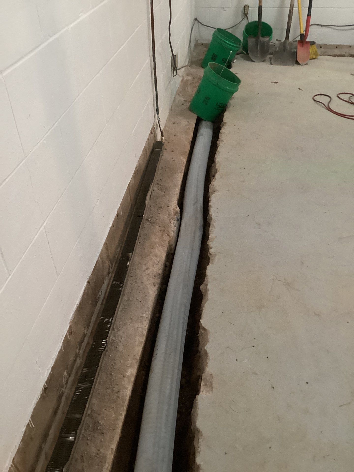 Drain tile in Woodbury by Waterproofing Northeast