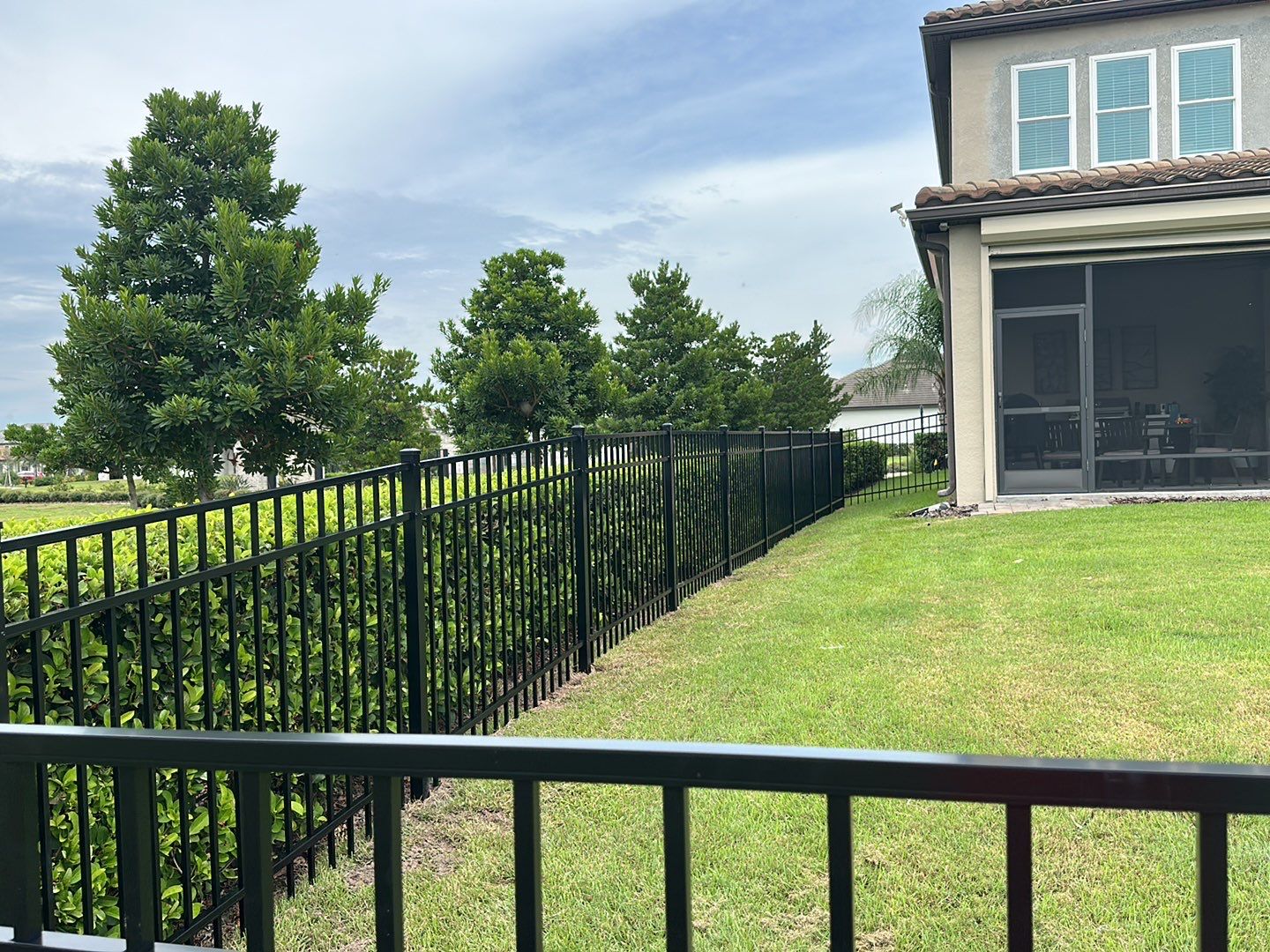 Aluminum Fence Installation using Black 3 Rail Aluminum Fence by Asap fence and gates, LLC