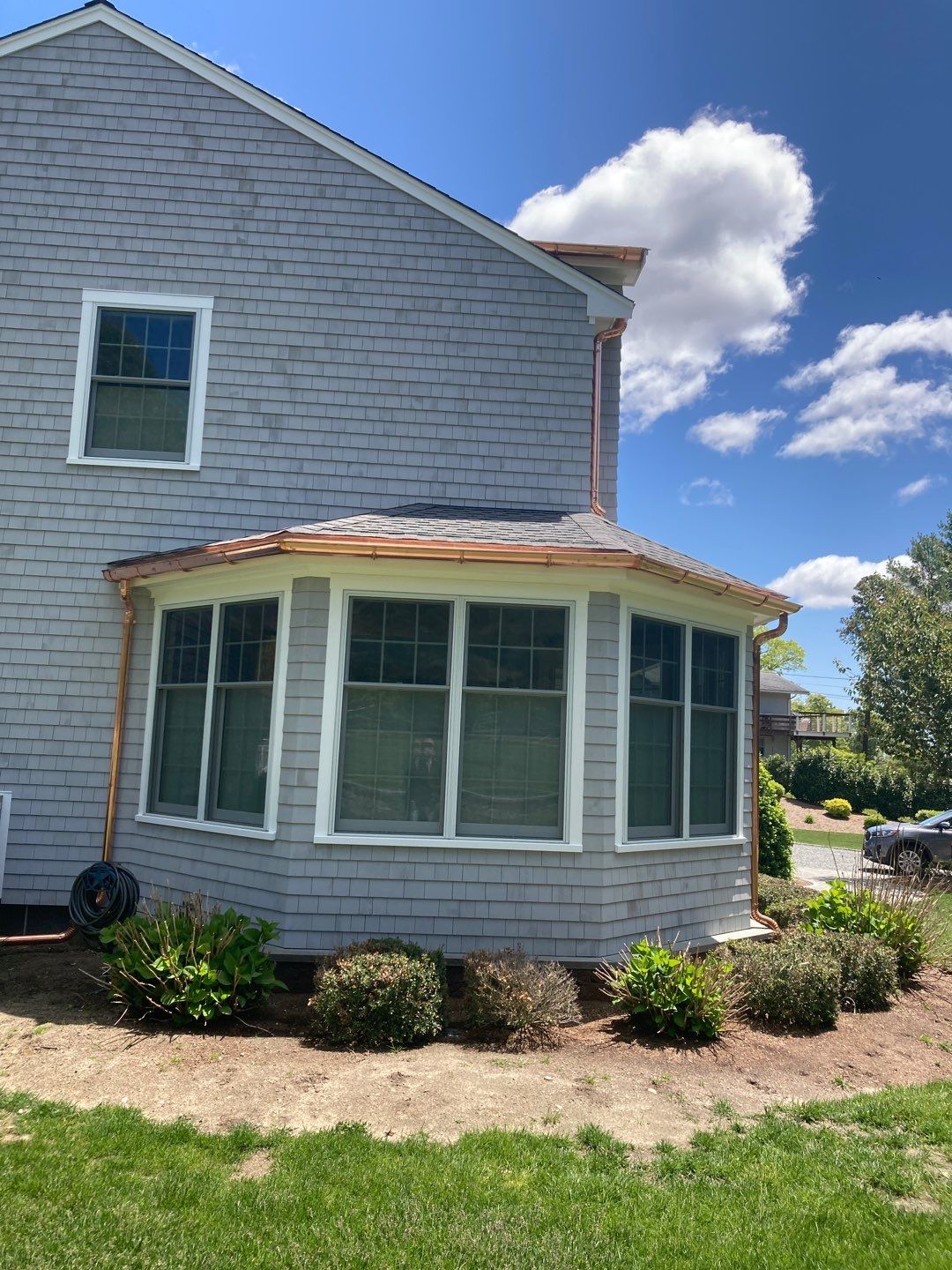Gutter Installation using 6" Half Round Copper Gutter in Wareham, MA by Gutter Pro Enterprises
