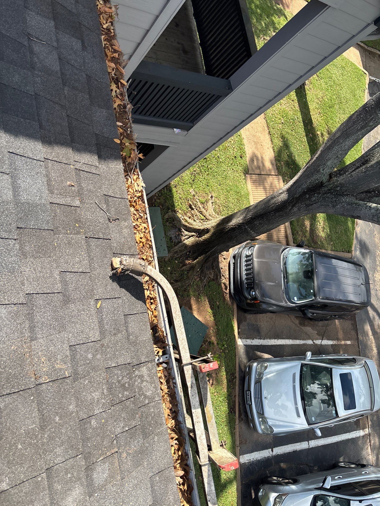 HOA gutter cleaning before photo.