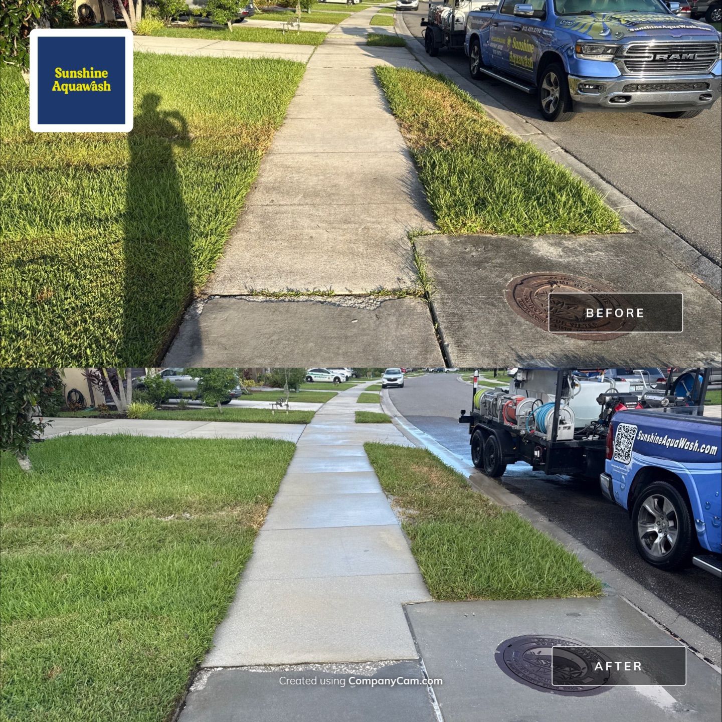 Concrete Driveway Cleaning Trevesta Palmetto FL by Sunshine AquaWash