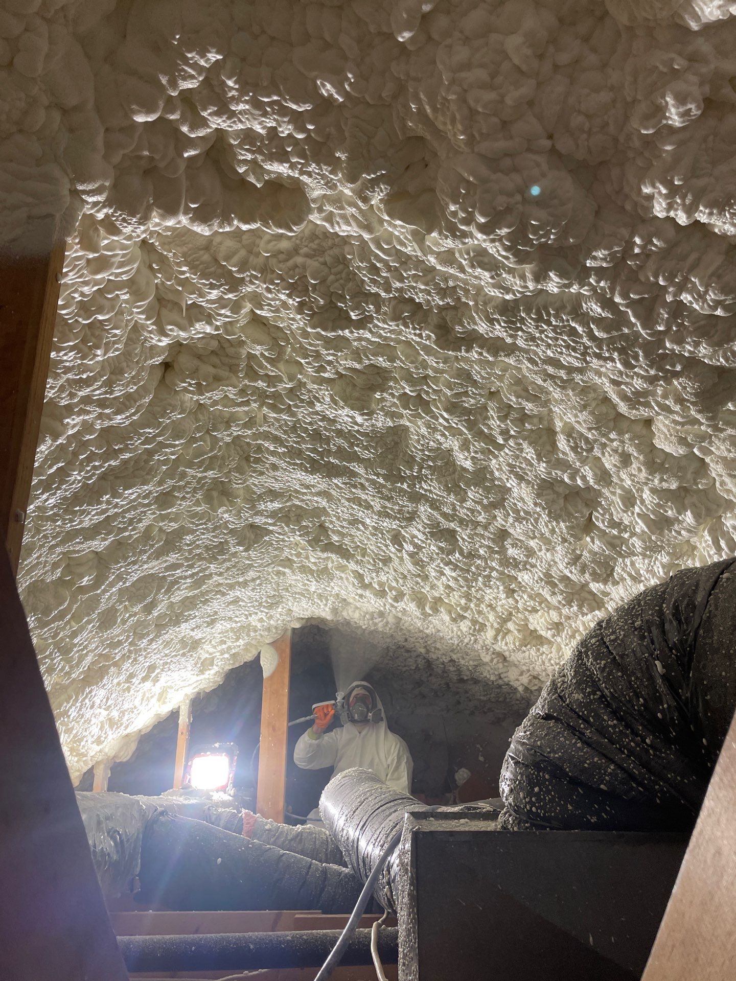 Attic Insulation using open cell spray foam by NYS Foam & Energy