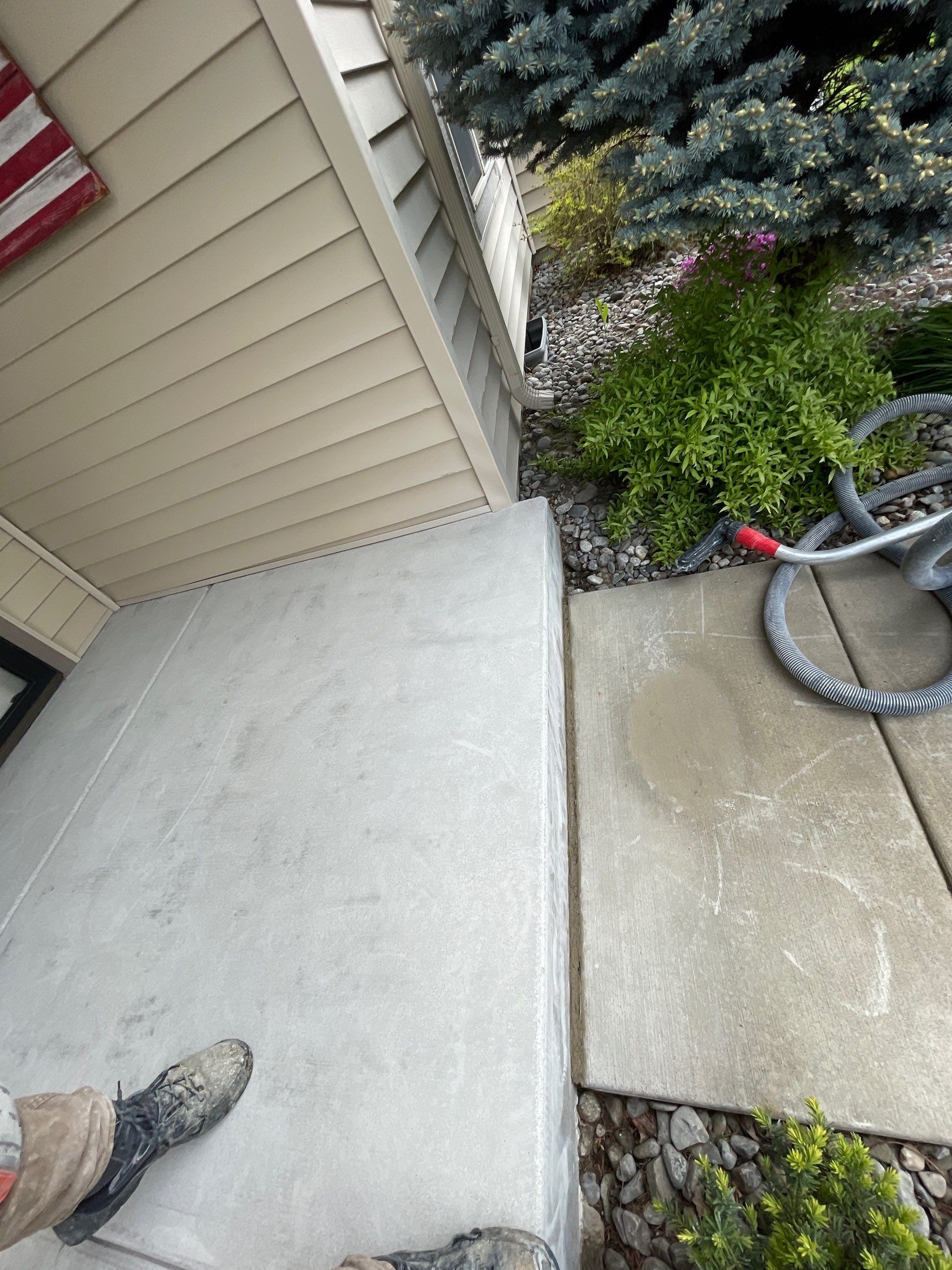 Garage Transformation using Pebble Beach and Front Porch using Greystone by Croc Coatings, LLC