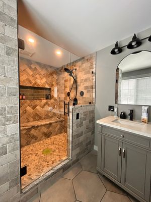 Bathroom Remodel using Tempered Shower Glass