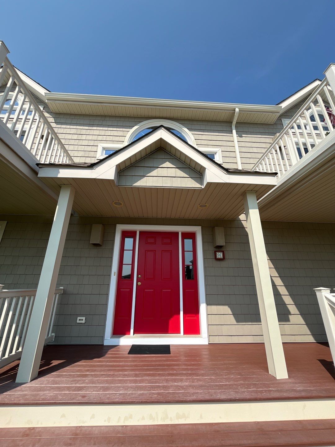 Front Door and Sidelight Refinishing and Painting in Avalon New Jersey by FreshCoat Works LLC