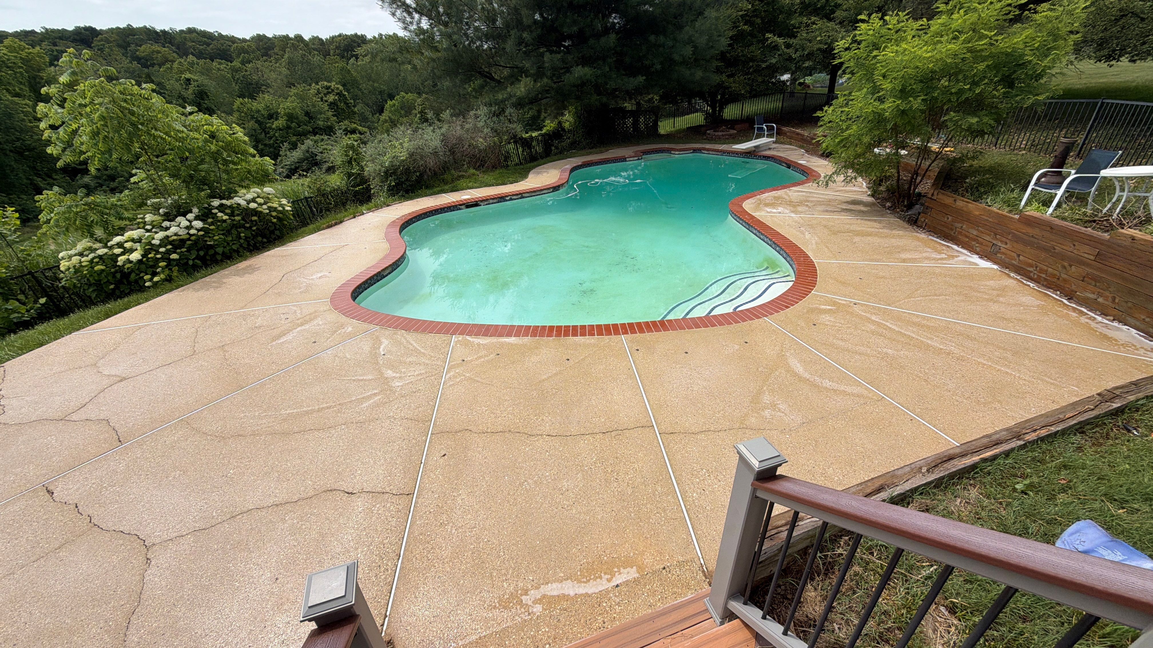 Exterior House Washing and Pool Deck Restoration in West Friendship by Baltimore Pressure Washers Inc.