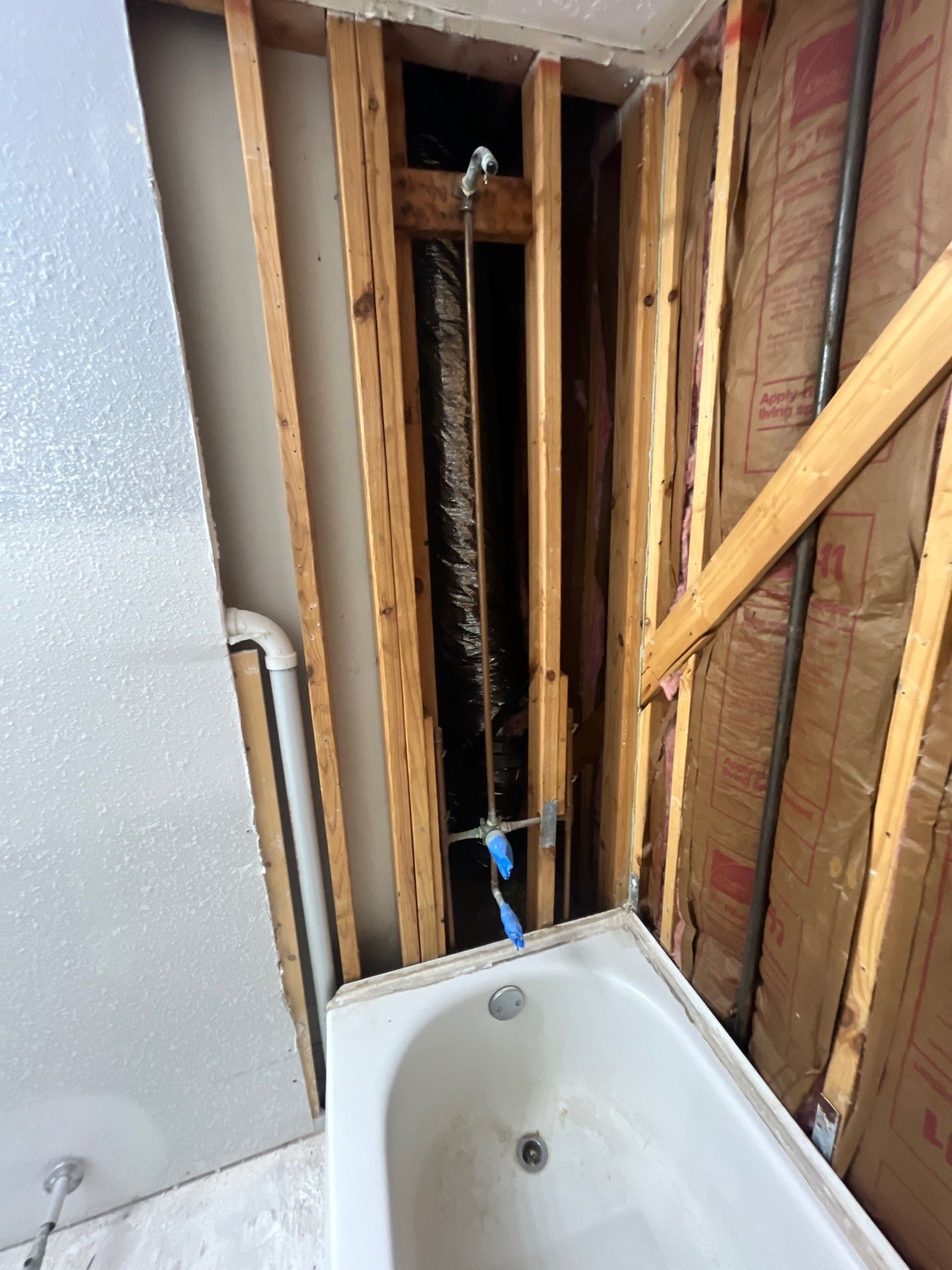 Bathroom Remodel using Water mitigation equipment by L&T General Contractors and Restoration INC