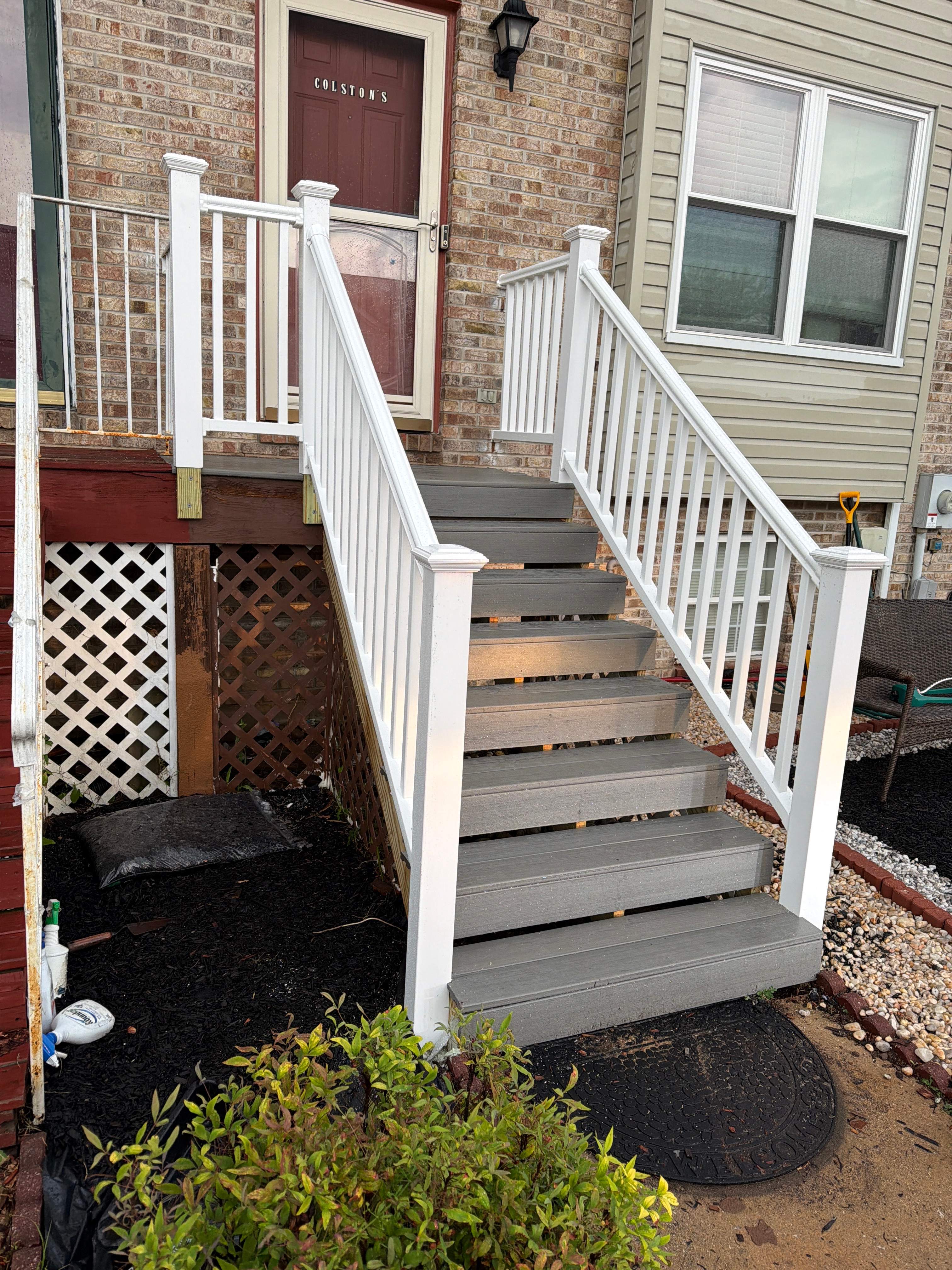 Grey Composite Decking Stair Upgrade by Laser Focused Solutions LLC