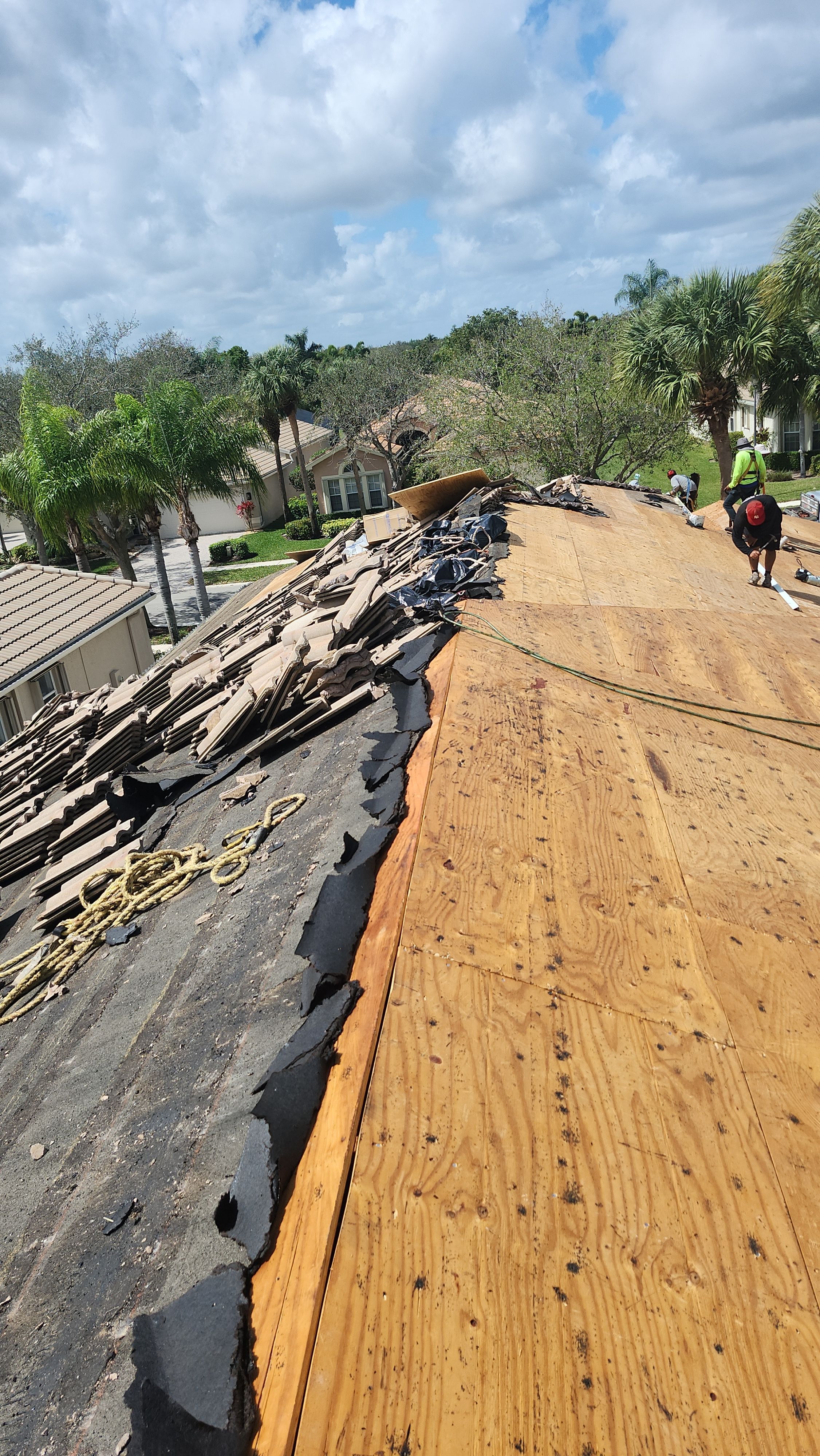 Full Concrete S-Tile Roof Replacement and Deck Repair in Wellington by Aastro Roofing