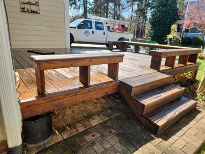 Weathered Deck using Wood Sealant + Board Replacements