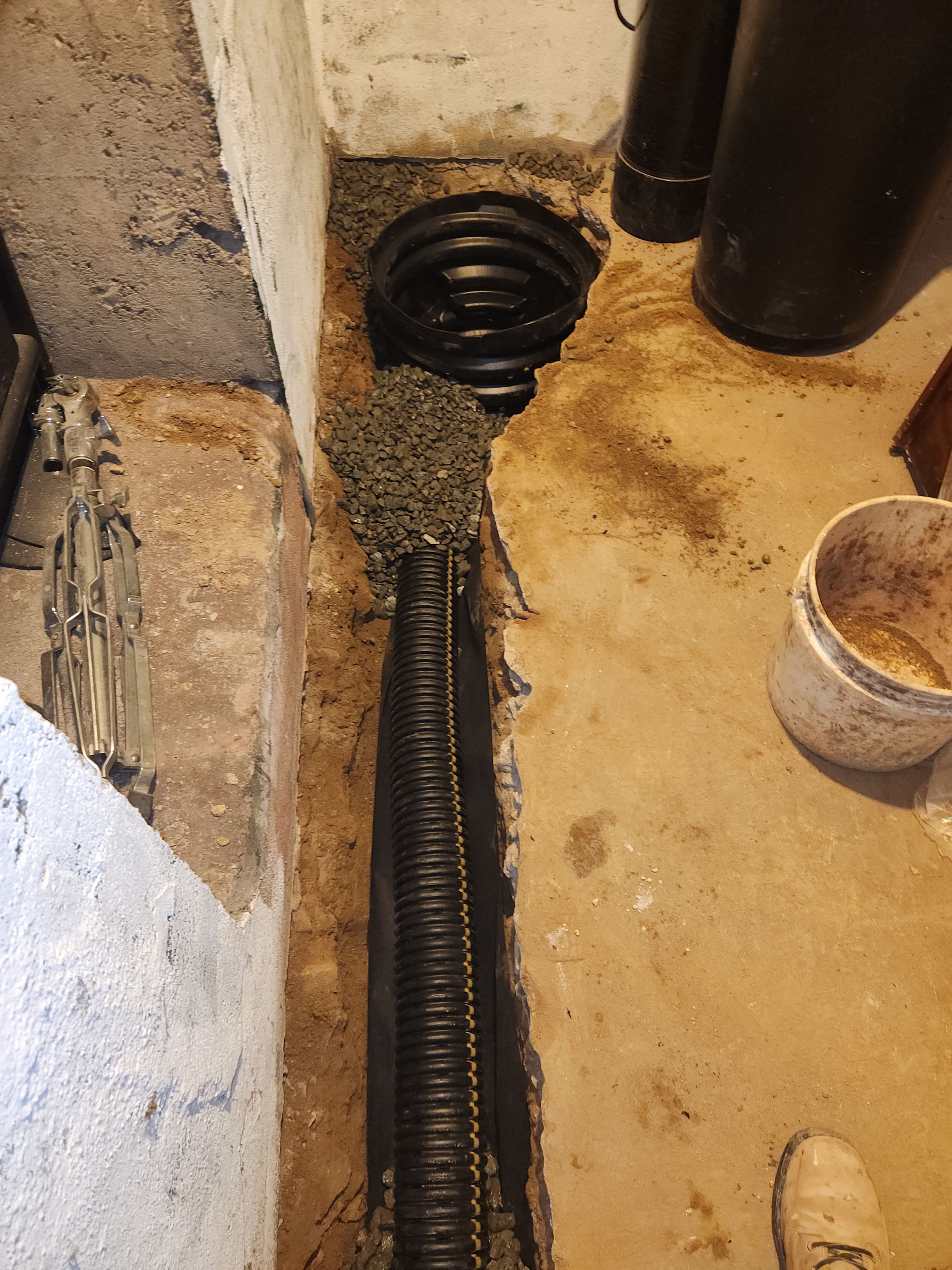 Interior French Drain & Mold Remediation in Mt Tabor NJ by Pure Service Pro, LLC 