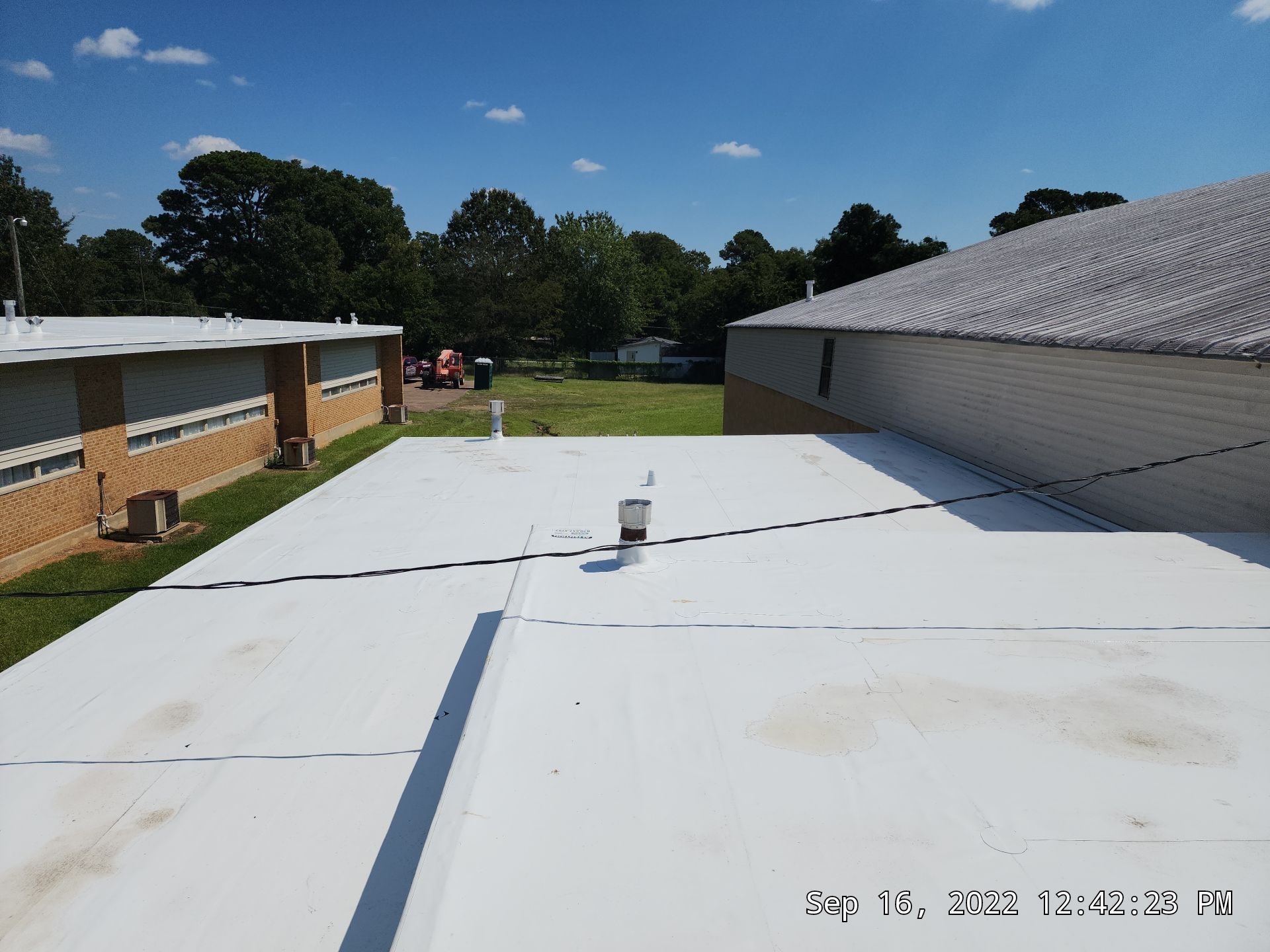 Commercial Roofing Installation using 60 mil PVC by Hostetler Roofing