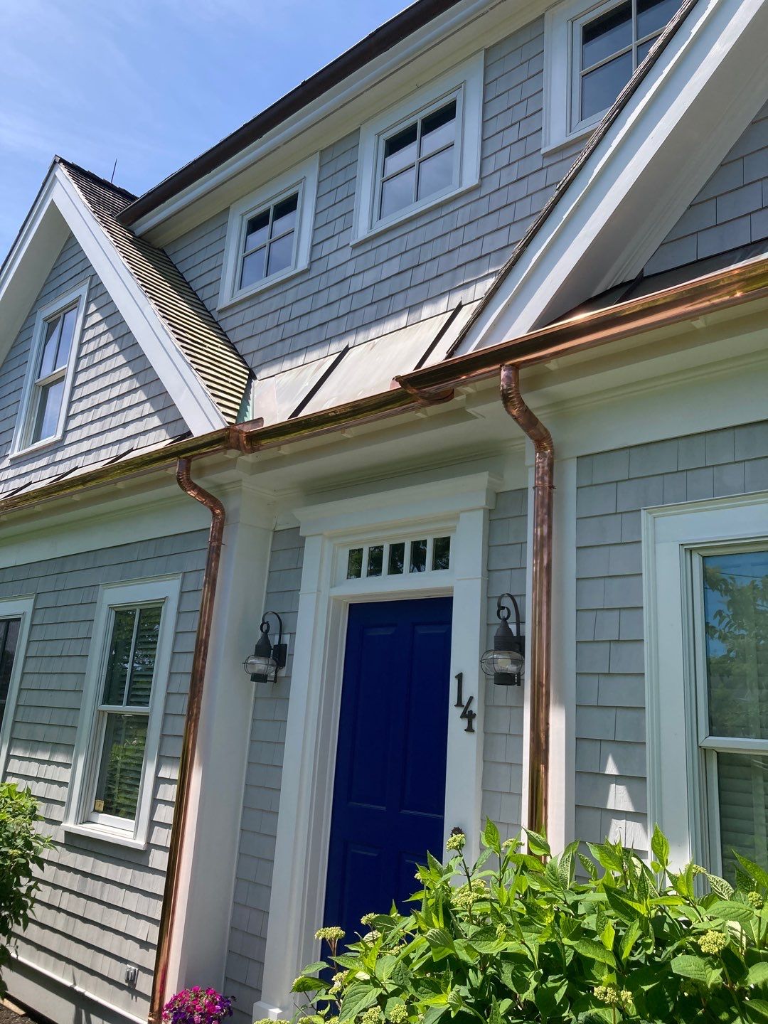 Buzzard's Bay Gutter Installation using 6" Half Round Copper Gutter by Gutter Pro Enterprises