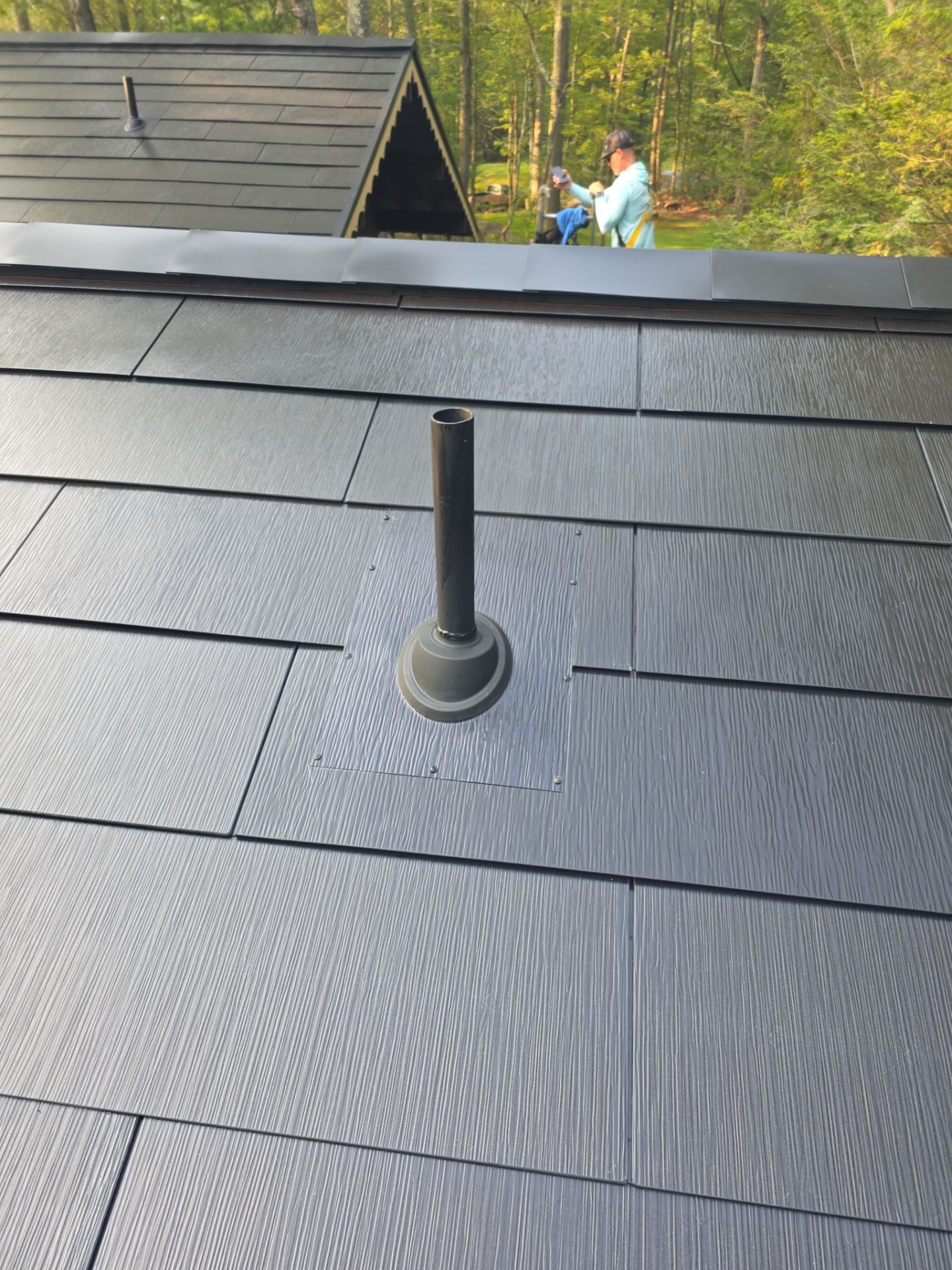Stunning Tesla Solar Roof Cabin in the Woods by American Home Contractors
