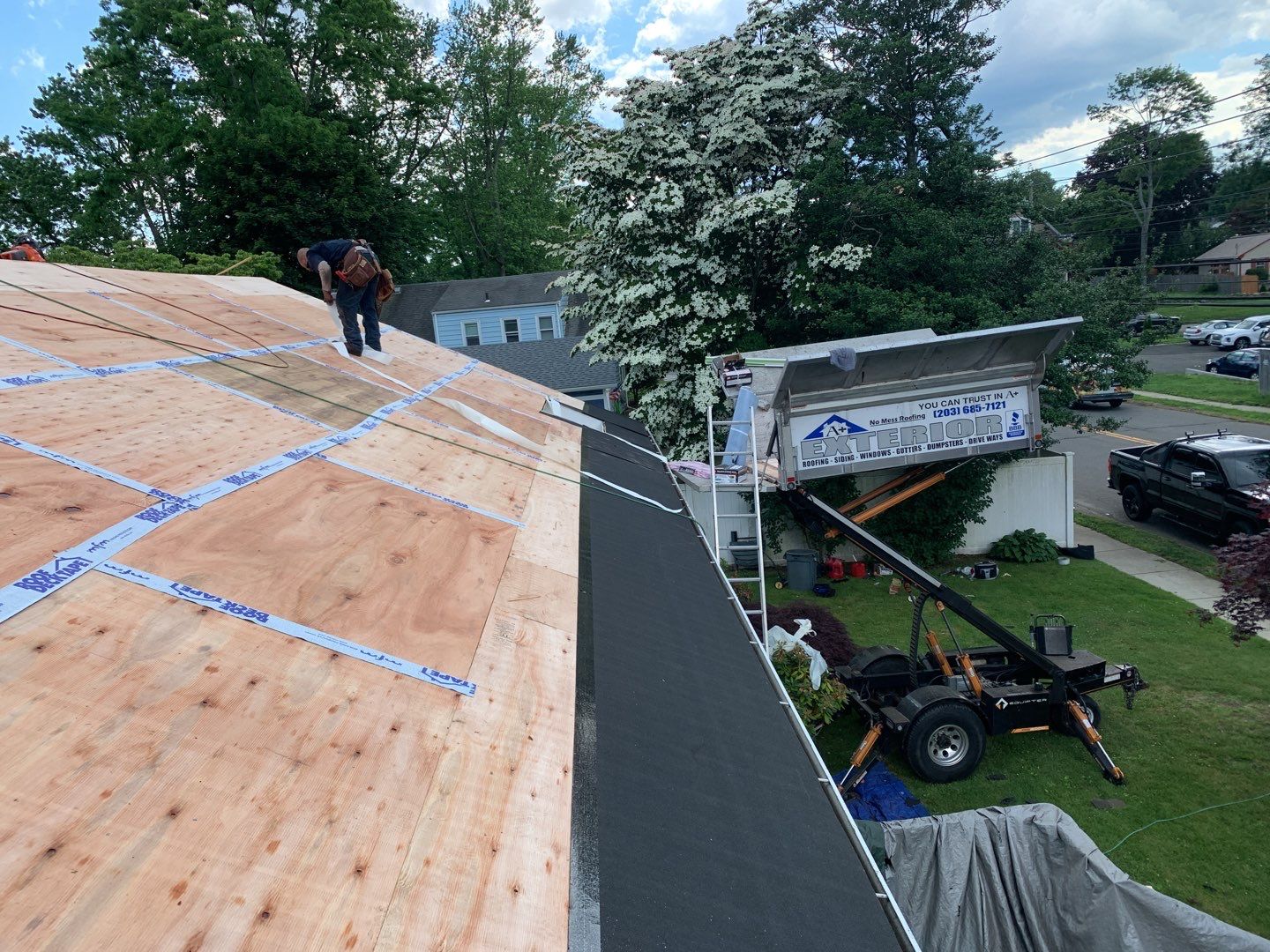 Residential Roofing Installation using Owens Corning Duration Driftwood by A Plus Exterior