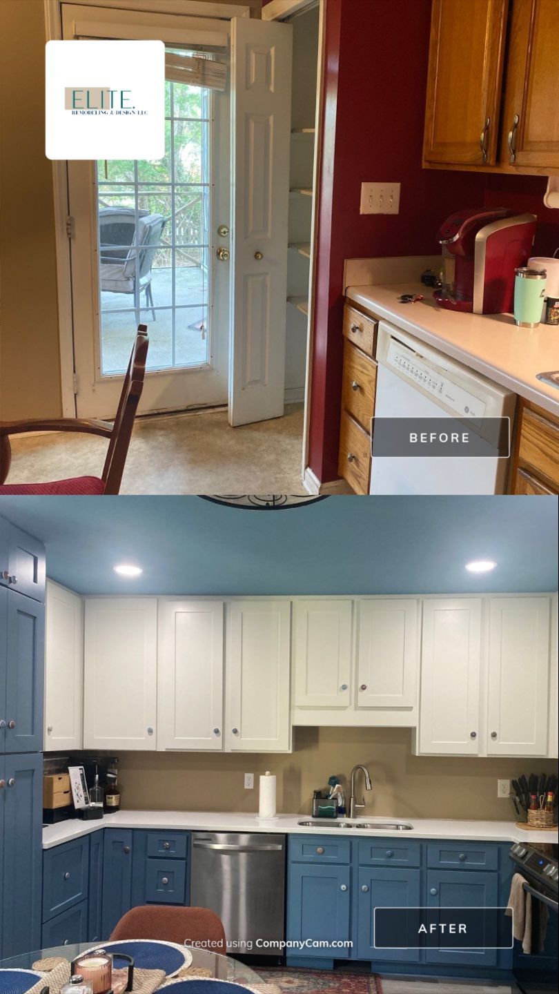 Holly Springs Kitchen Remodel – Two-Tone Shaker Cabinets & Open-Concept Design by Elite Remodeling and Design LLC