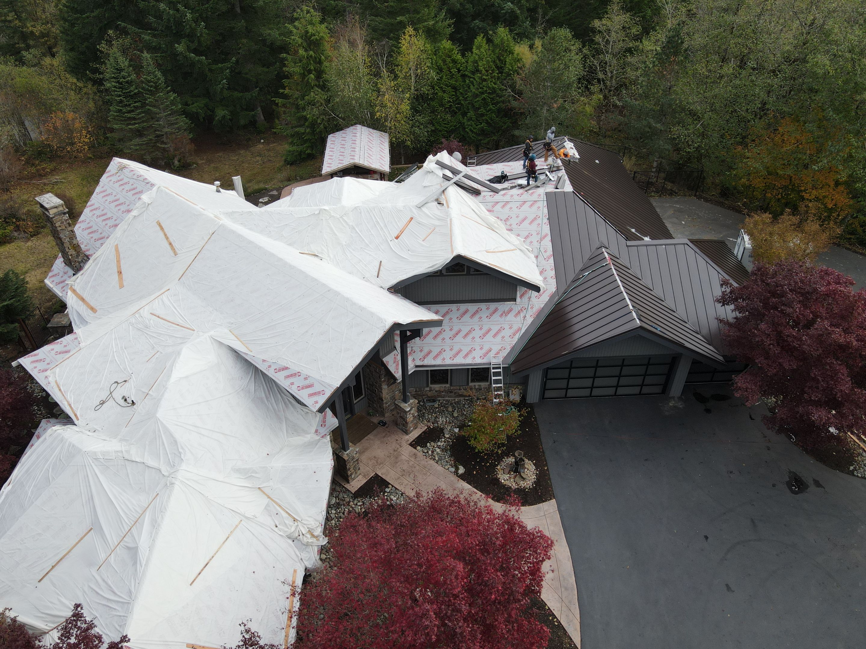 North Bend Roof Replacement using Standing Seam Metal - Dark Bronze by RoofSmart