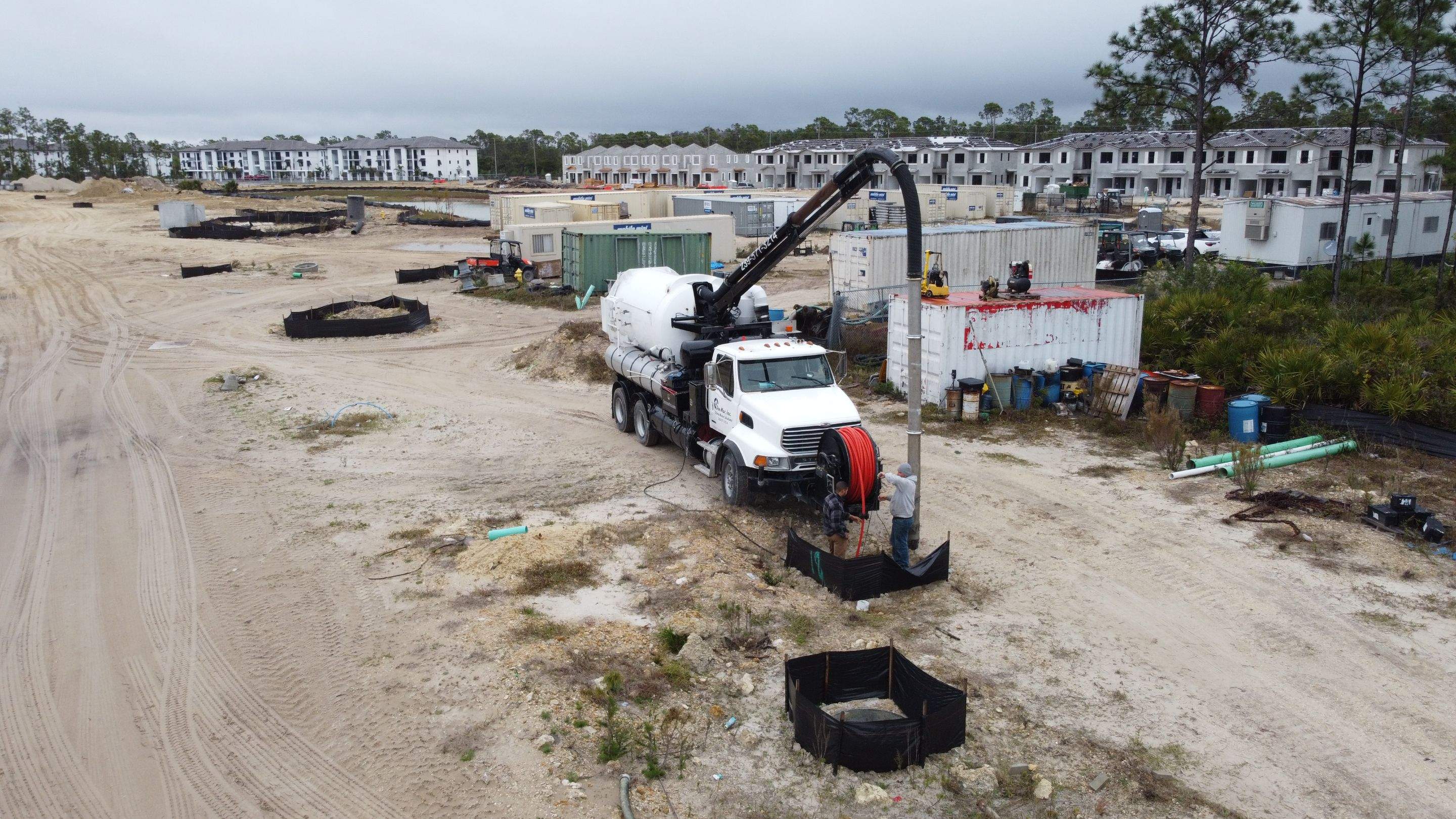 New Residential Construction Community Sewer System Cleaning by APS Power & Water