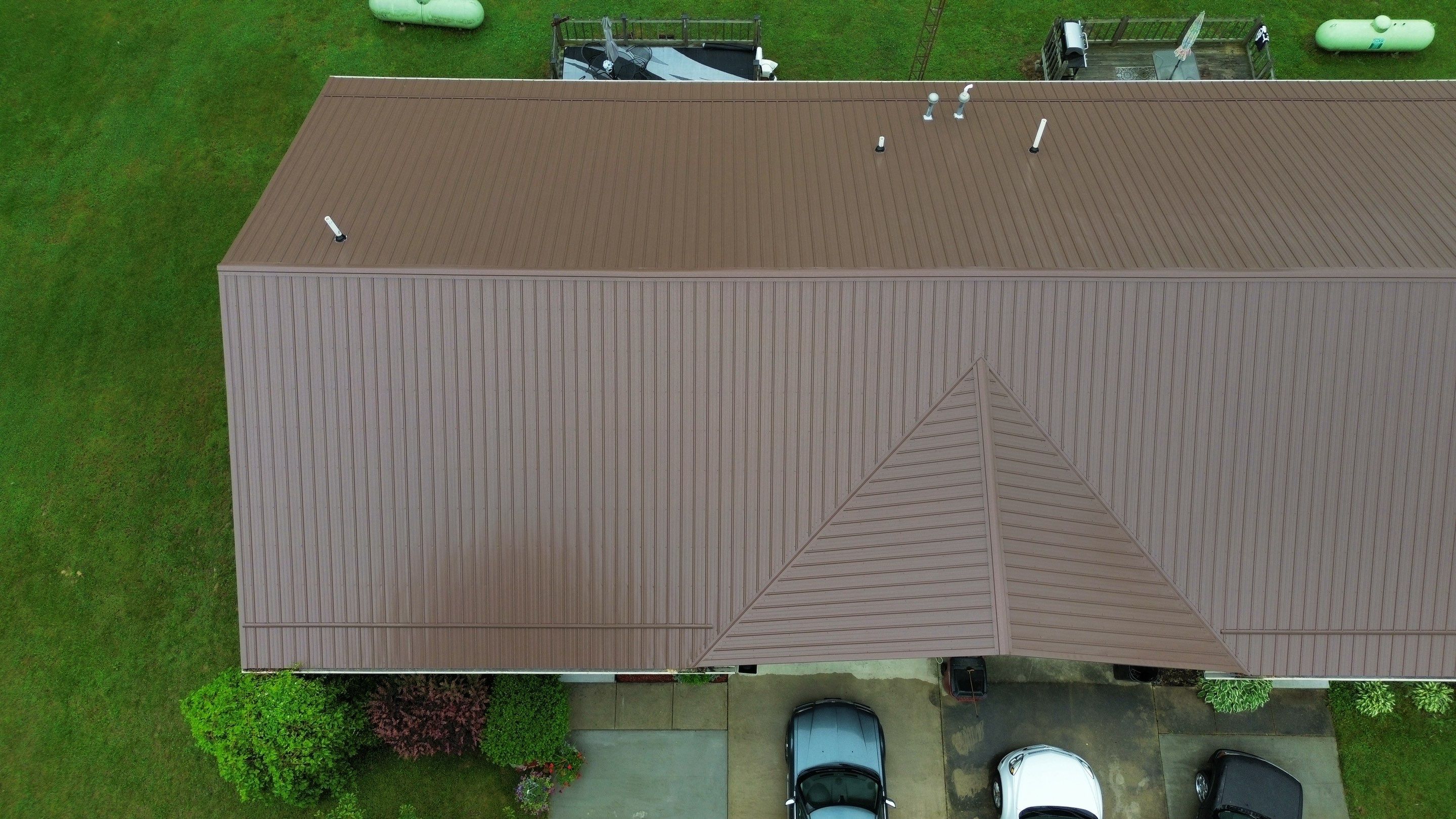 Residential Roofing Installation using Performance Panel Metal - Coca Brown by RoofX 