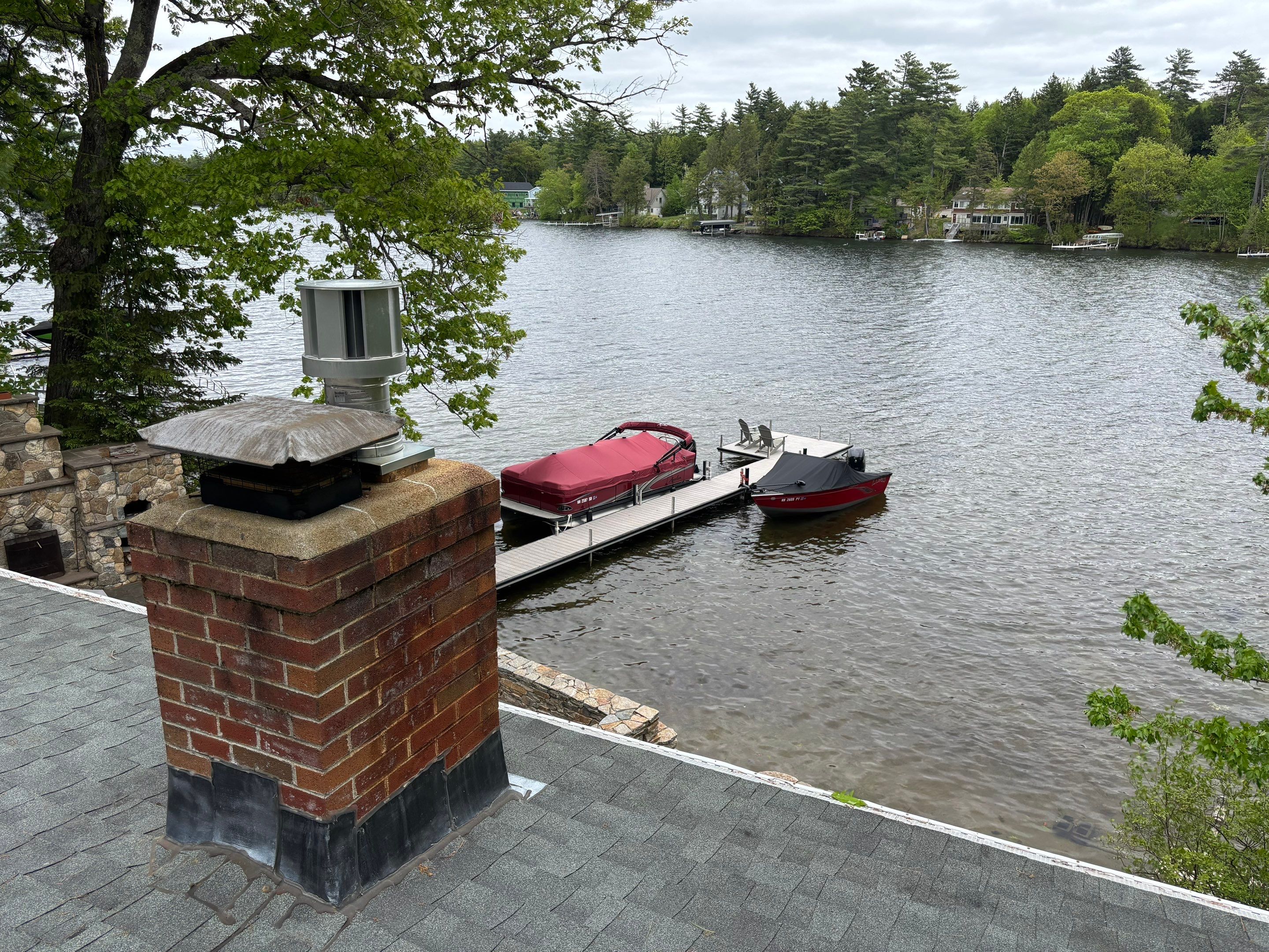 OC Roof Install On The Lake In Deerfield, New Hampshire by Tall pine roofing