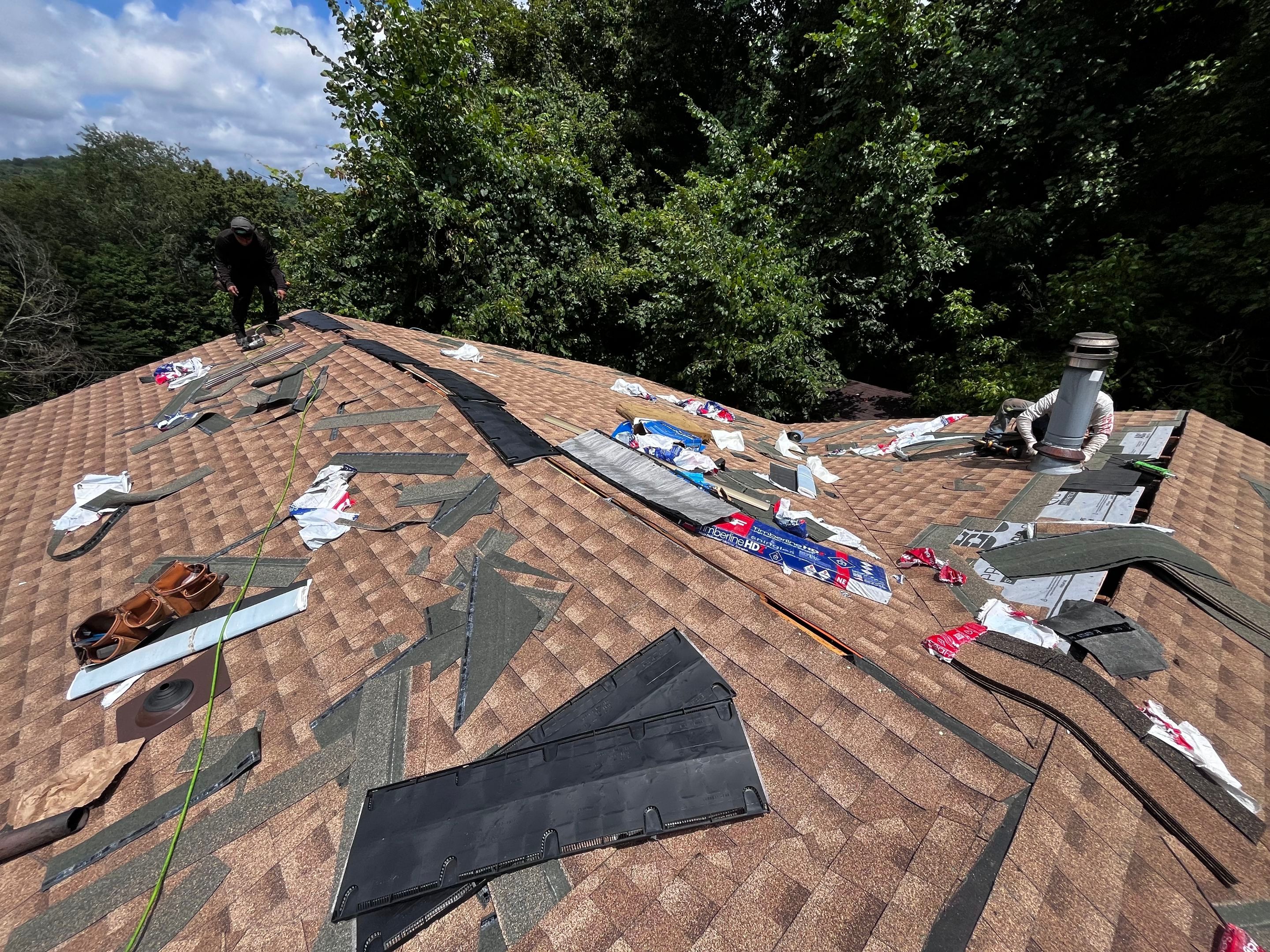 Residential Roofing Installation using GAF Timberline HDZ Shakewood by Rainstoppers Roofing