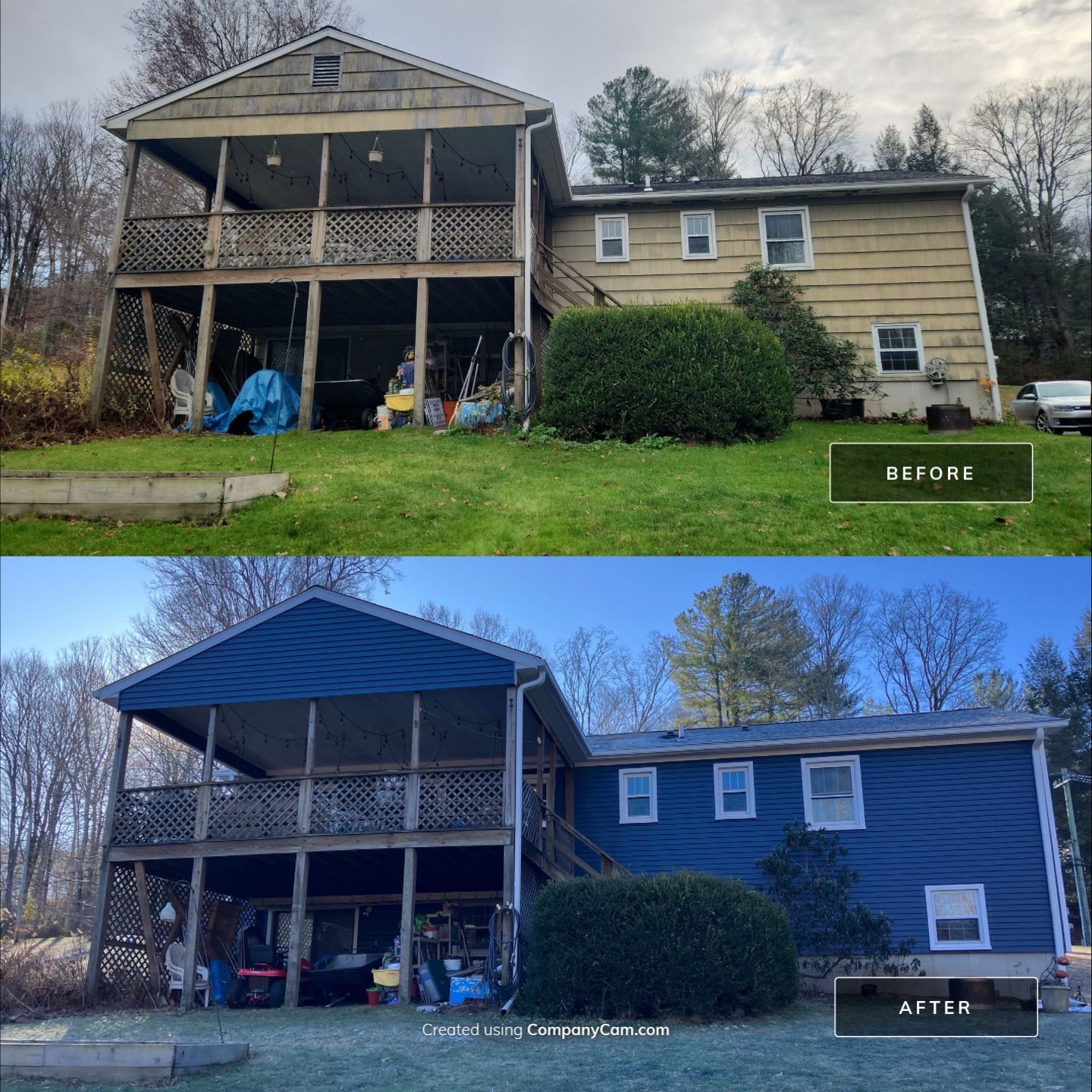 Striking siding update with Cert. Monogram D/4 x 12'6" clapboard, Deep Mineral by DiGiorgi Roofing and Siding Inc