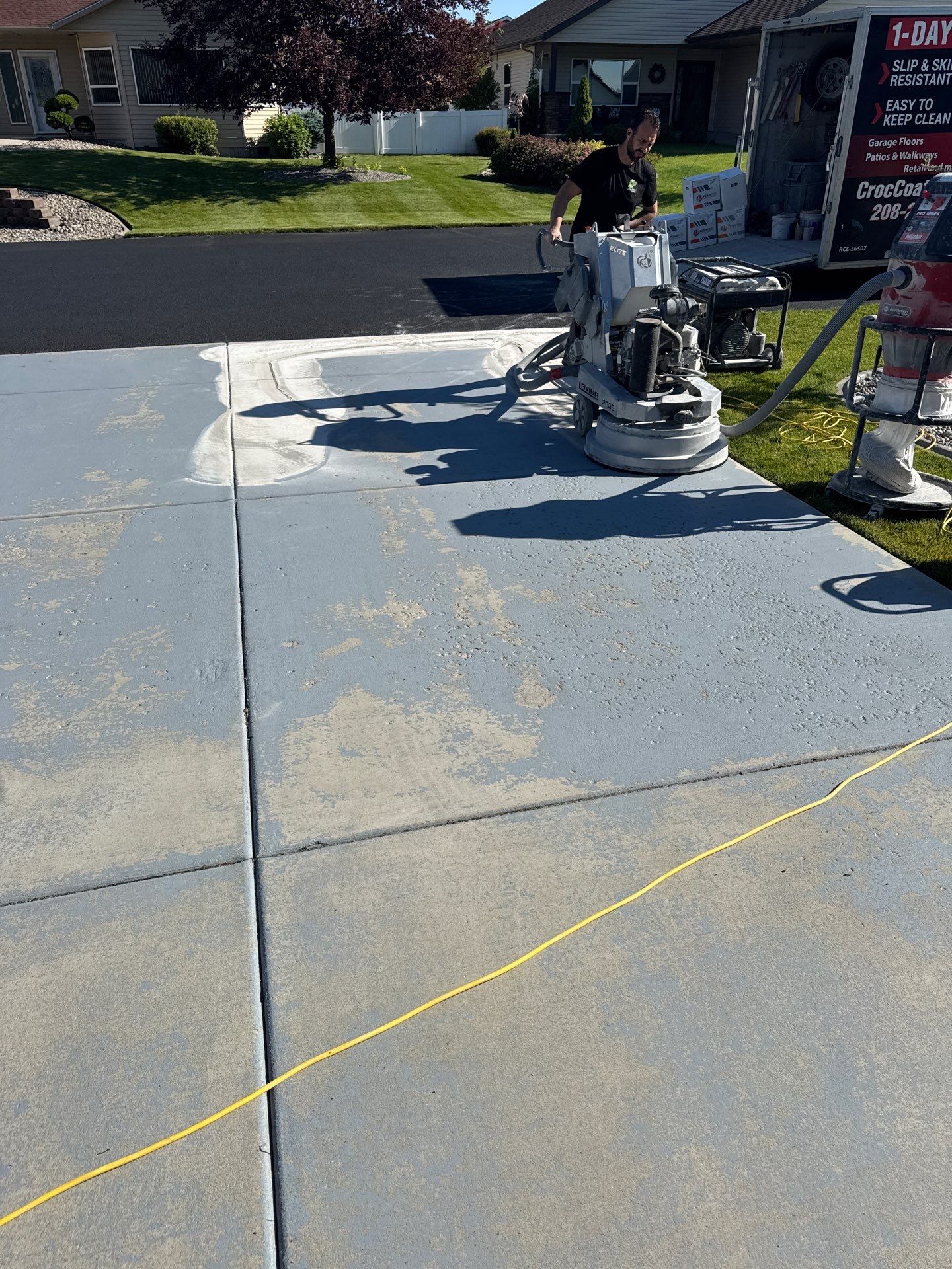 Driveway Transformation using 1/8 Tidal Wave by Croc Coatings, LLC
