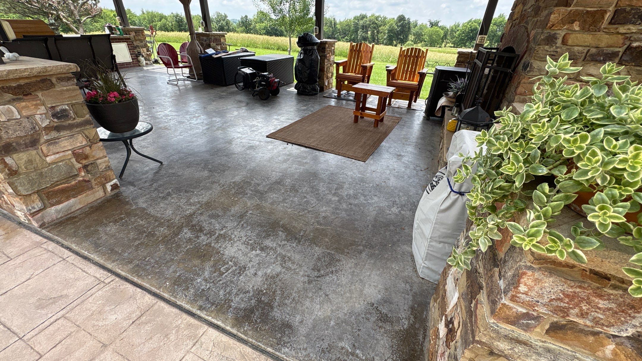 Custom Back Patio Resurface - Kearney, MO by Big Red Decorative Concrete, LLC