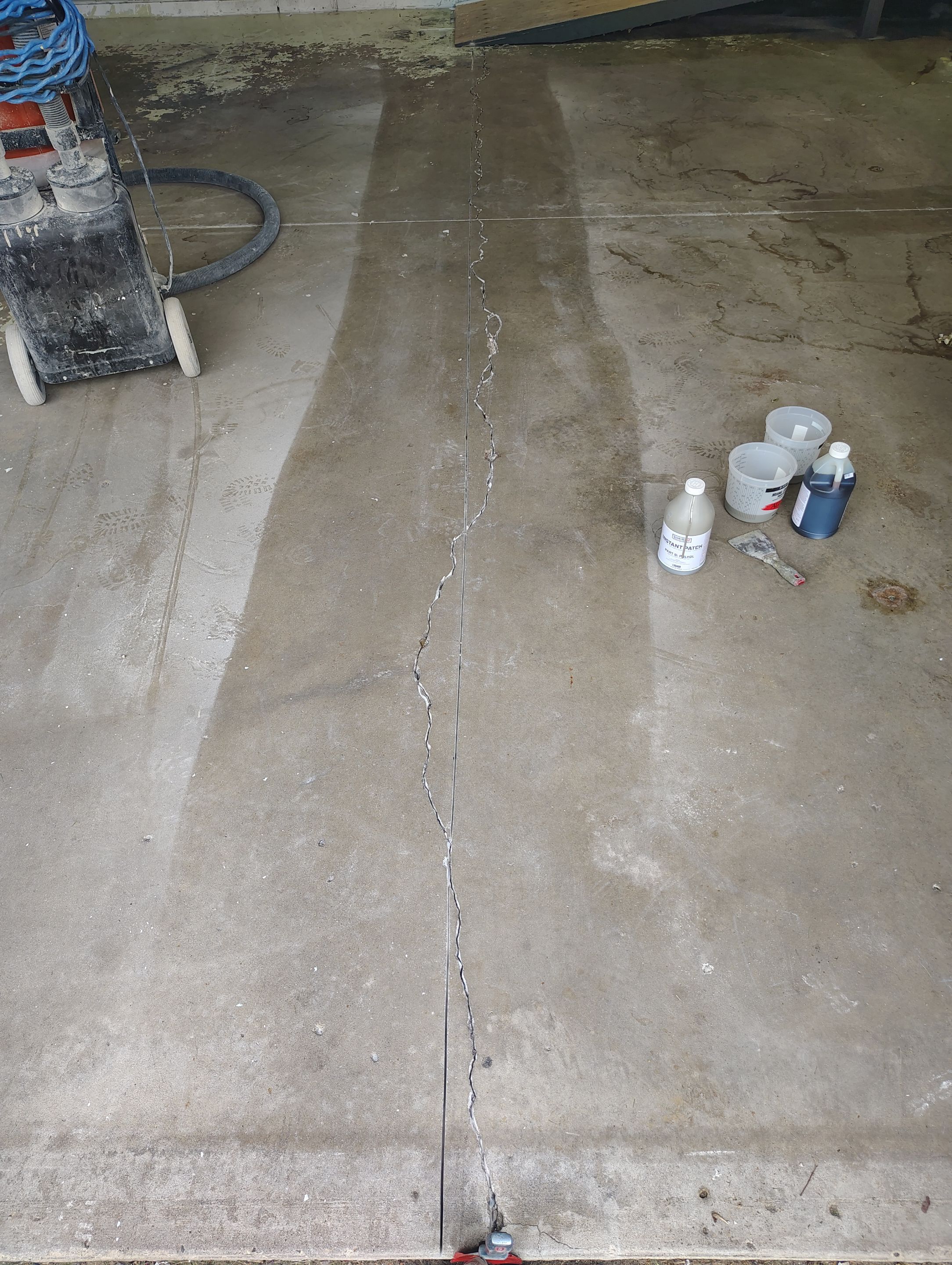 Yankton Garage Concrete Coating With Feather Gray Decorative Chips by Select Painting, Coatings & Garage Cabinets