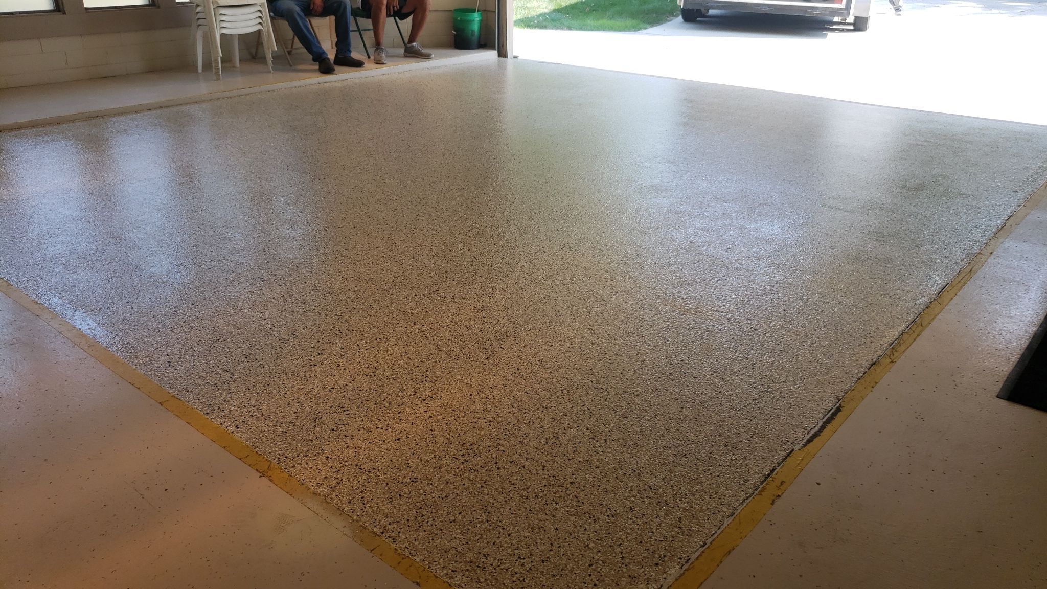 Fort Dodge Driftwood Garage Floor Coating by Revival Concrete Coatings