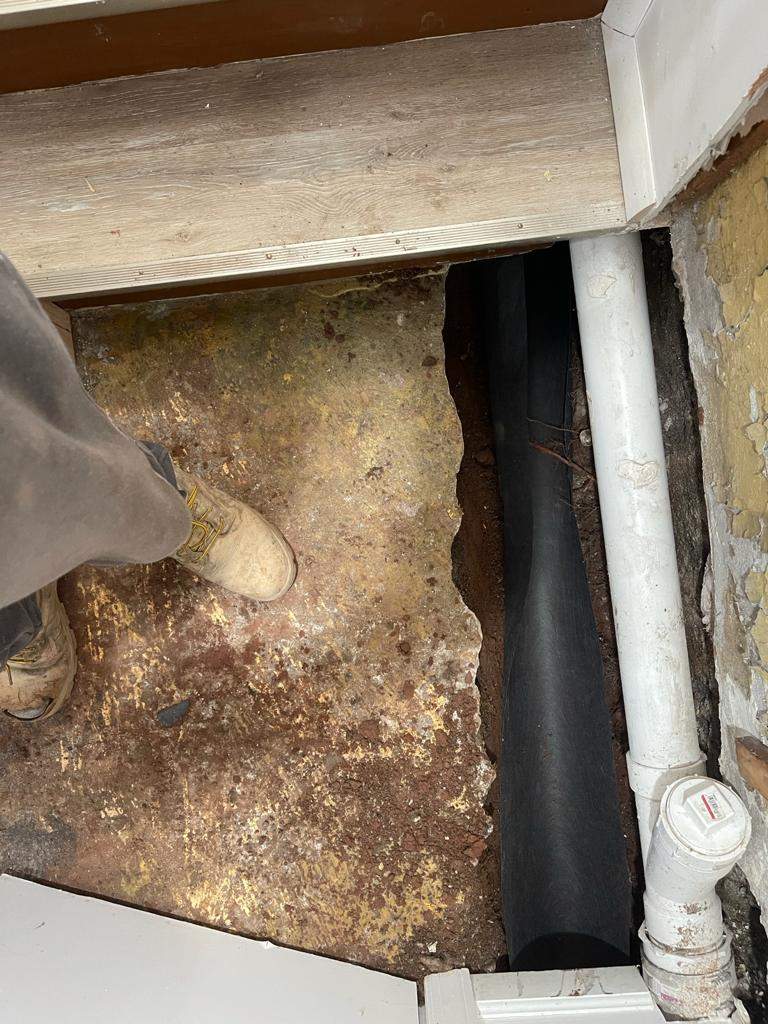 Interior French Drain Job in Lyndhurst, NJ by Pure Service Pro, LLC 