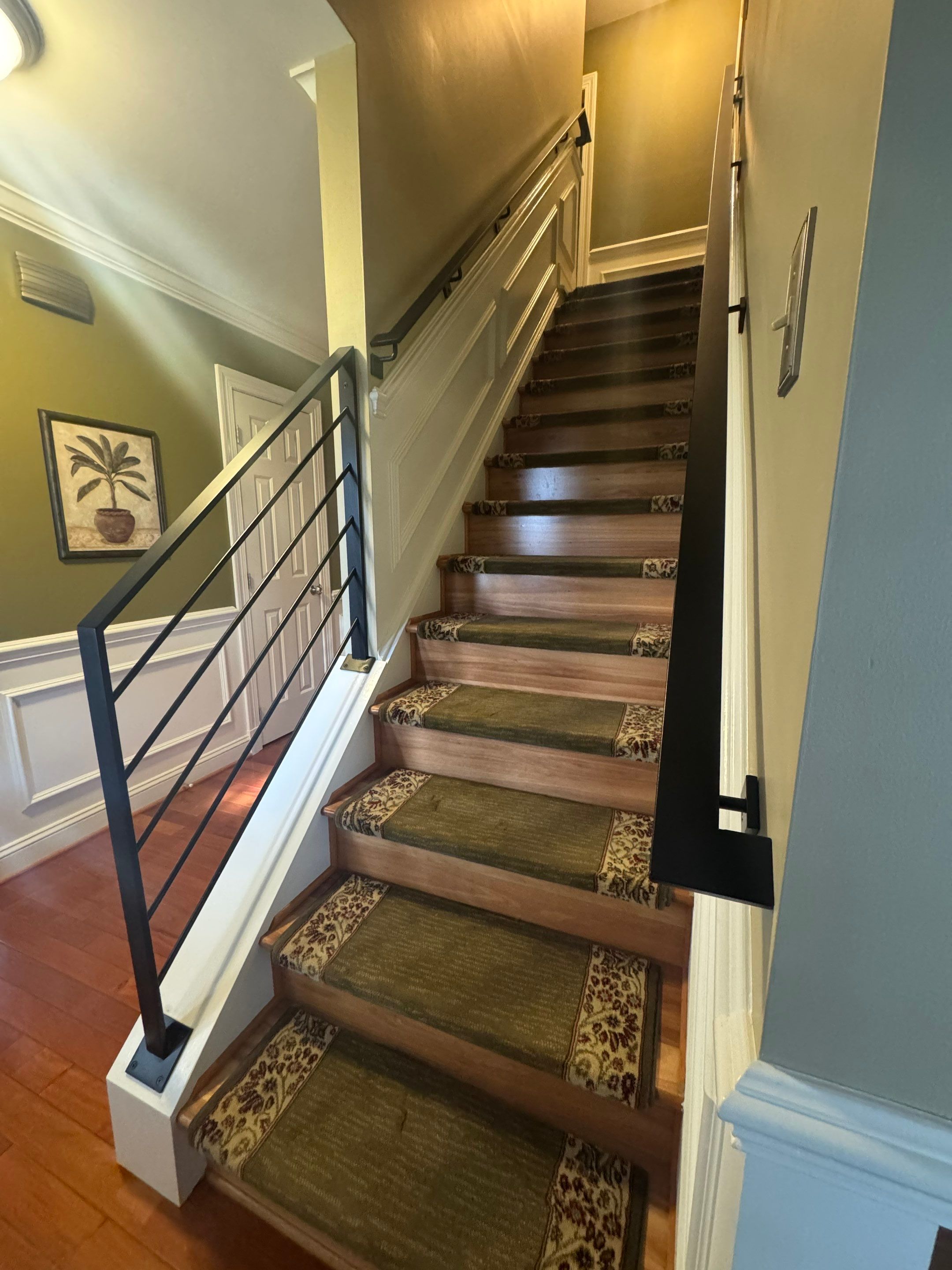 Modern Minimalist Interior Railing – Custom Steel Flat Bar & Round Infill by Capitol Iron Works