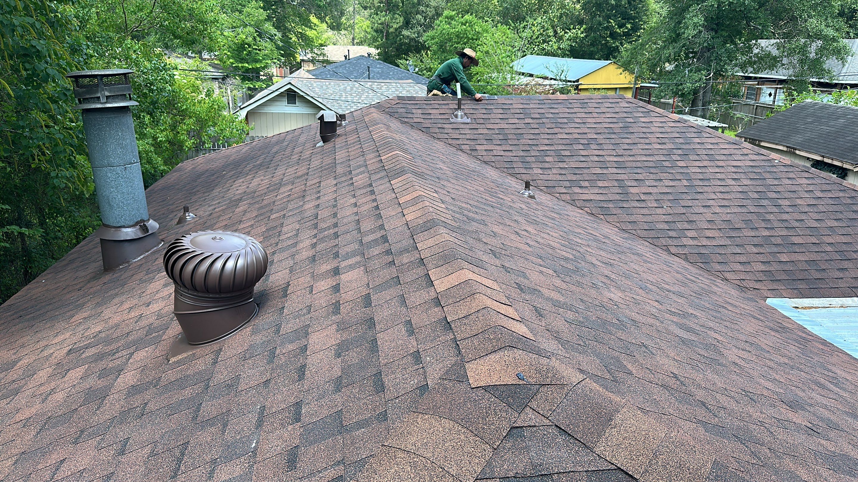 Brown Architectural Shingle Roof Replacement — Conroe, TX by PL Roofing & SB Roofing, LLC.