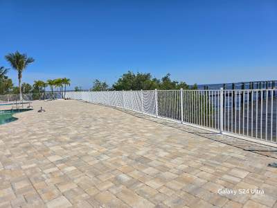 White Aluminum Railing Installation for Commercial Property in Port Charlotte