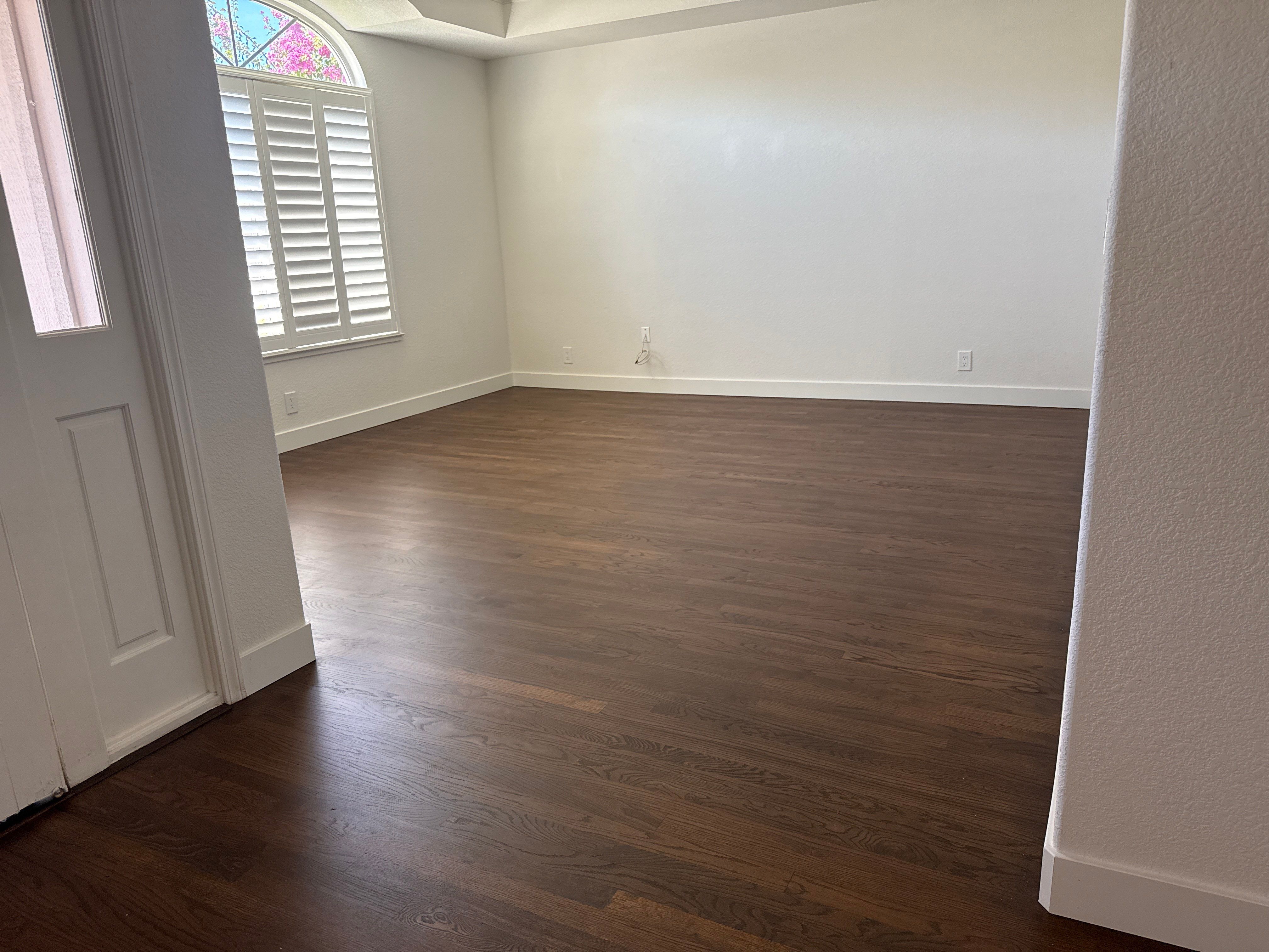 Custom Red Oak Hardwood Floor Installation and Finishing in Roseville by Footprints Floors South Sacramento