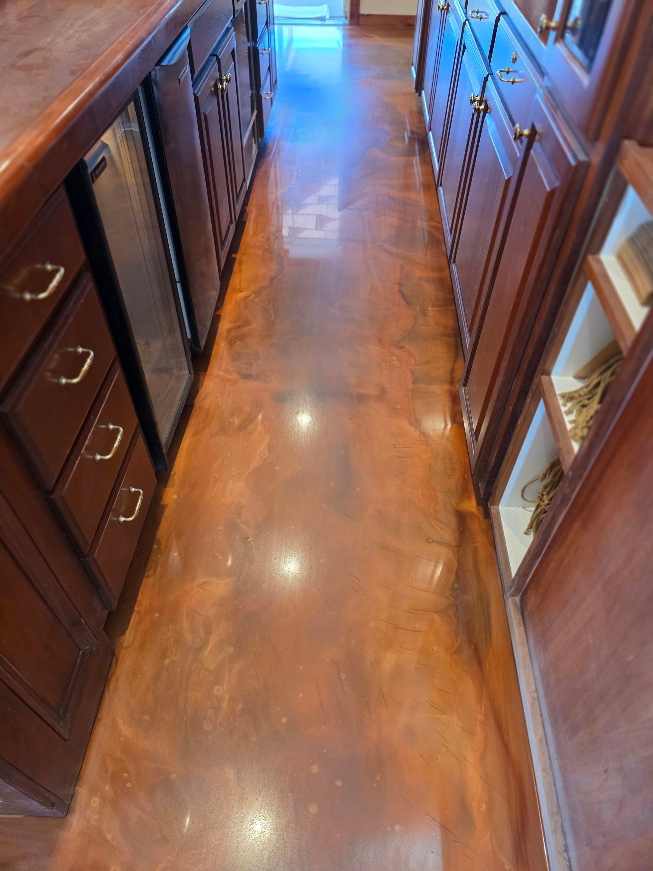 Custom Metallic Epoxy Floor Installation for San Miguel Winery by MGP Coatings