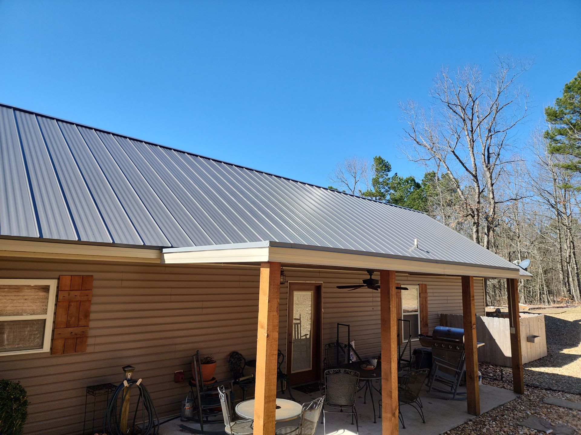 Residential Metal Roof Replacement using Reed's Metals: 26 GA. Standing Seam: Charcoal Grey by Hostetler Roofing