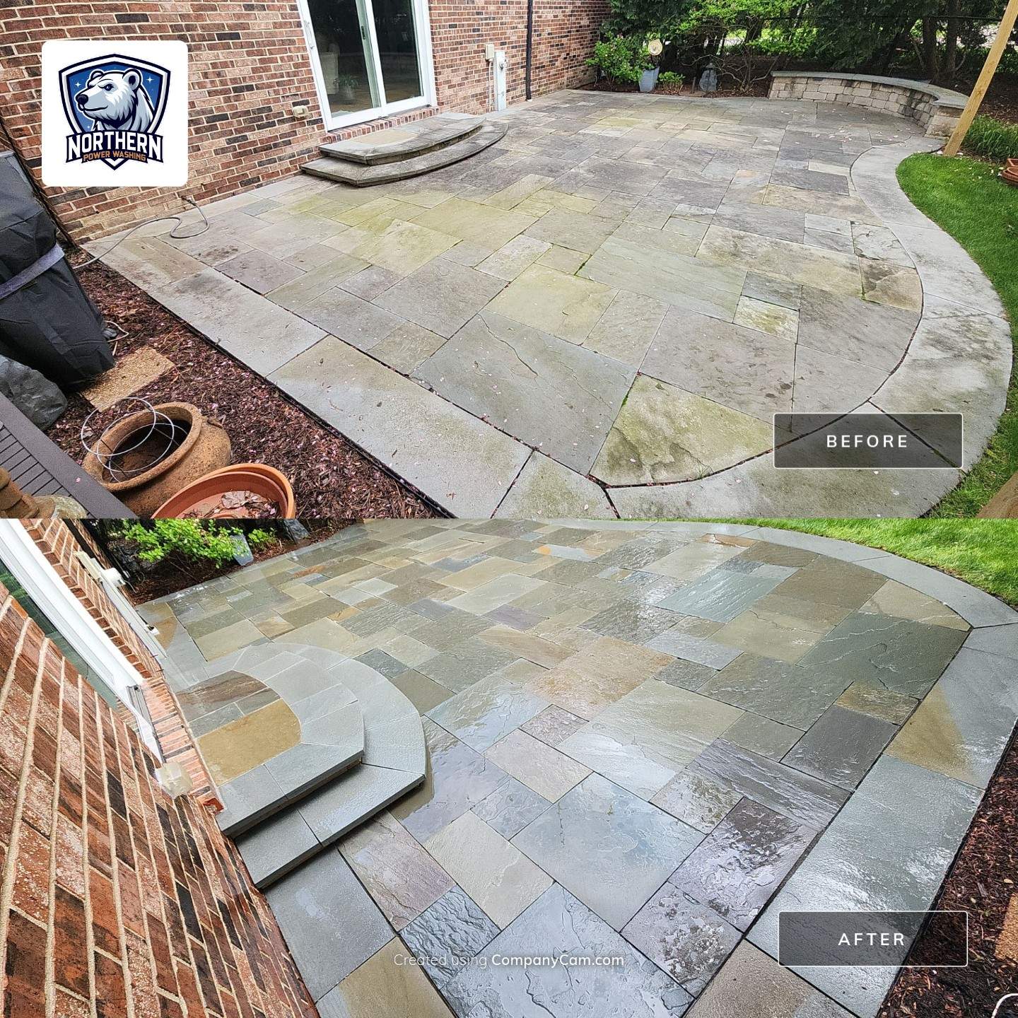 Bluestone Patio and Pool Deck Cleaning by Northern Power Washing LLC.