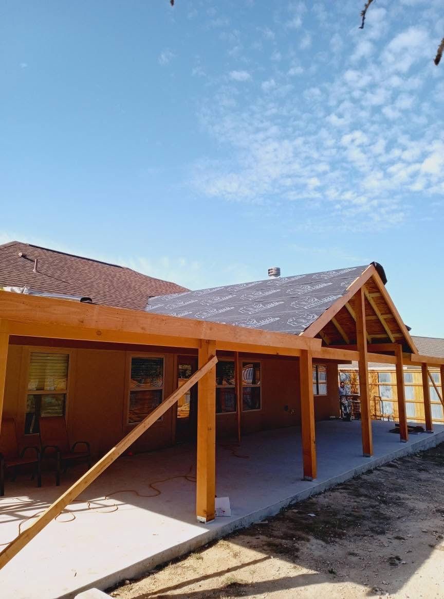 Reroof with Back Patio Addition using Owens Corning Duration Aged Copper by Lightning Exteriors