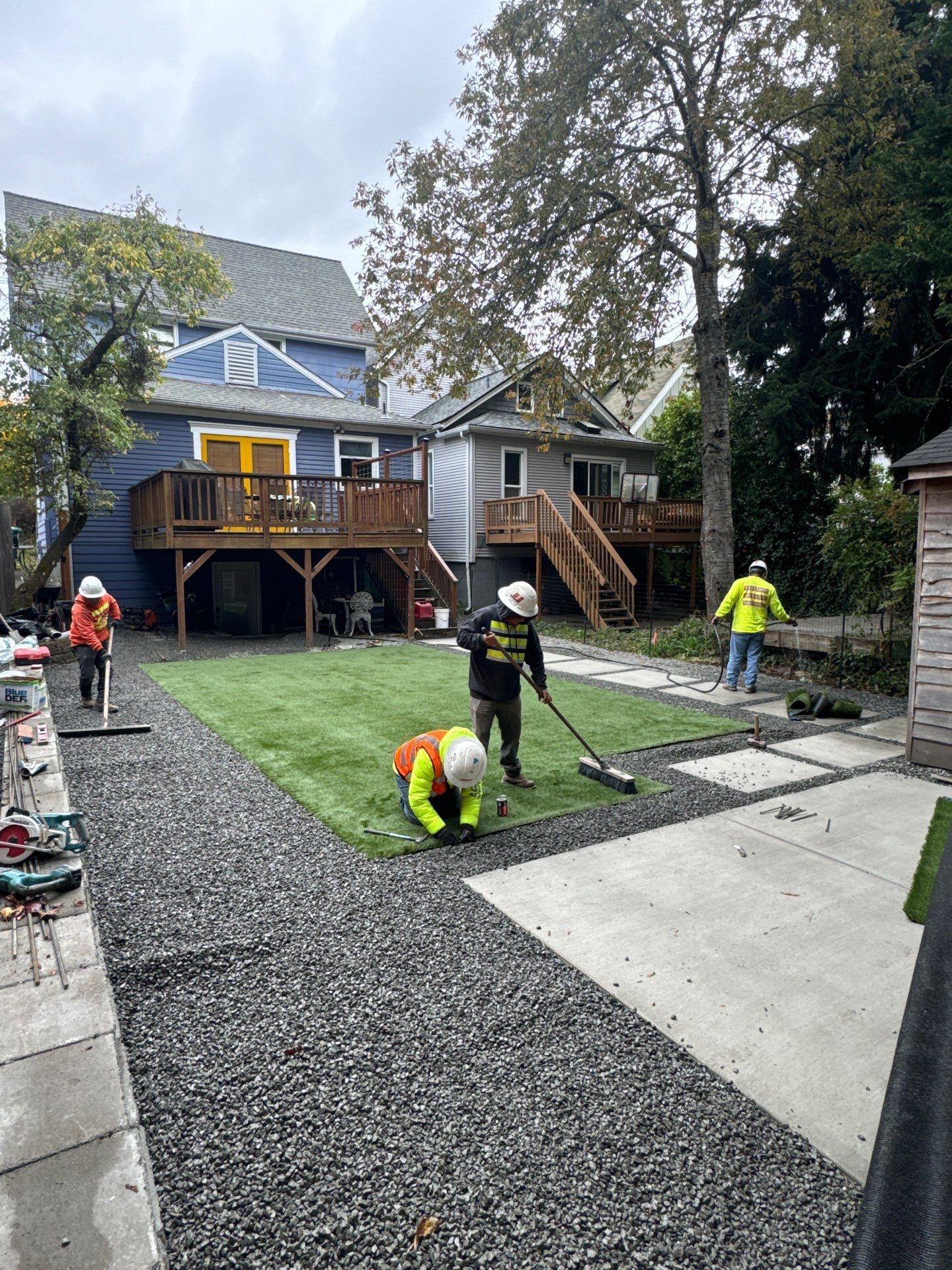 Turf Installation, Retaining Wall & Concrete Walkway | Seattle  by Jireh Asphalt & Concrete Inc 