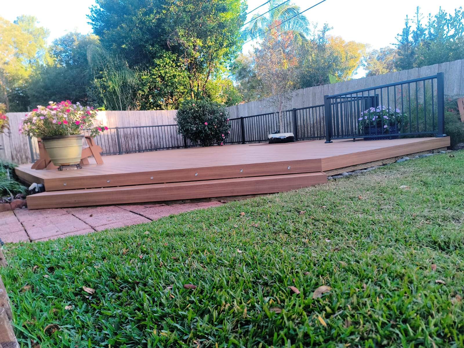 Luxury Multi-Level Deck | Deckorators Voyage Mineral-Based Composite by Orlando pergolas