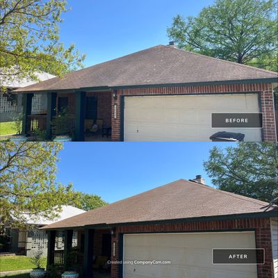 Shingle Roof Wash Project in San Antonio