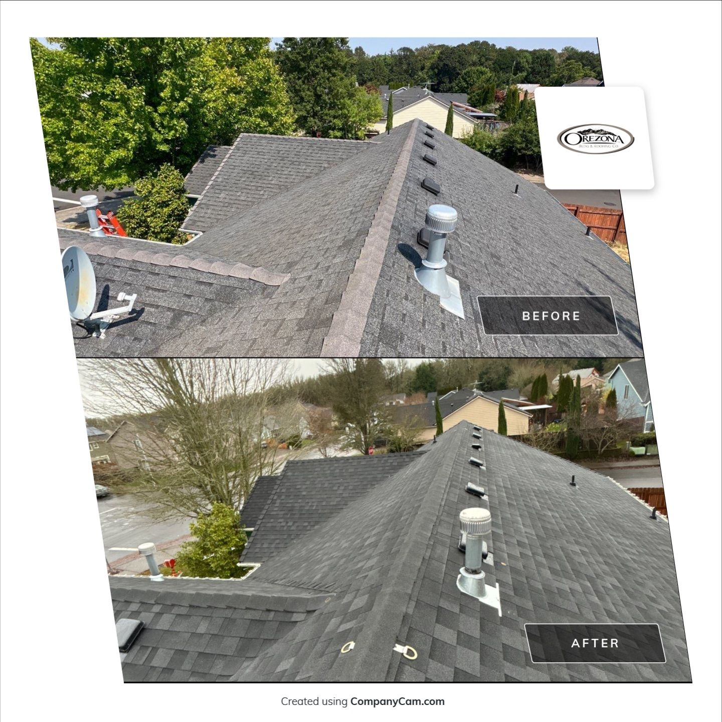 Residential Roofing Installation using IKO Dynasty (Color: Granite Black) by Orezona Building & Roofing Company, Inc.