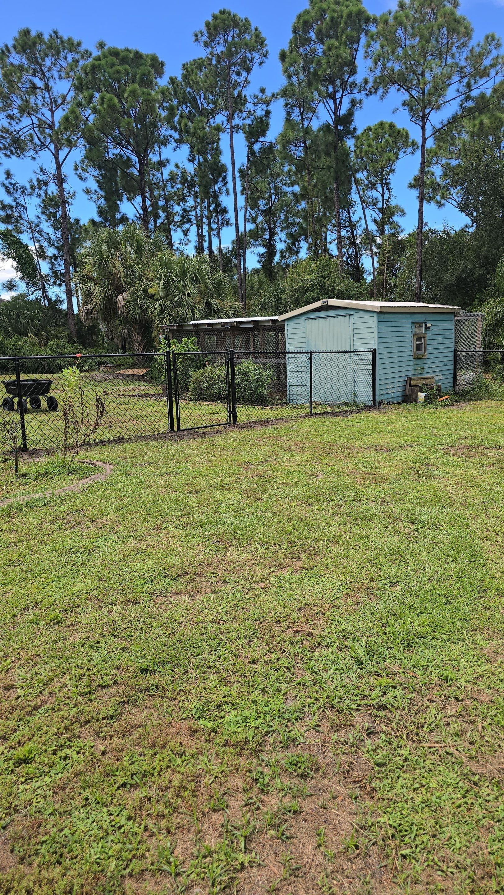Black Chain Link Perimeter Fencing for North Port Residential Property by True Fence LLC
