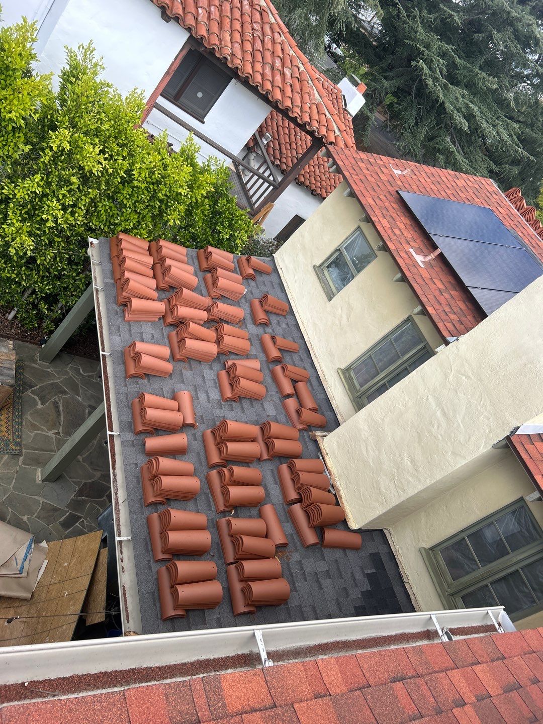 Spanish-Style Roof Replacement with Integrated Solar in Altadena by Reliable Roofing San Diego Inc.