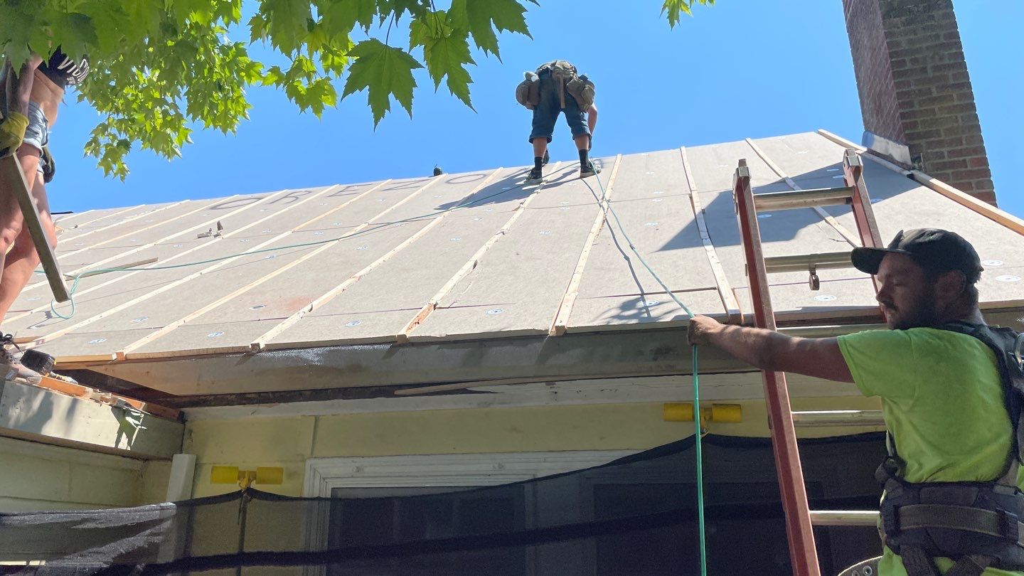 Residential Roof Installation with Added Insulation Barrier  using Malarkey Vista AR Shingles (Color: Storm Grey) by Orezona Building & Roofing Company, Inc.
