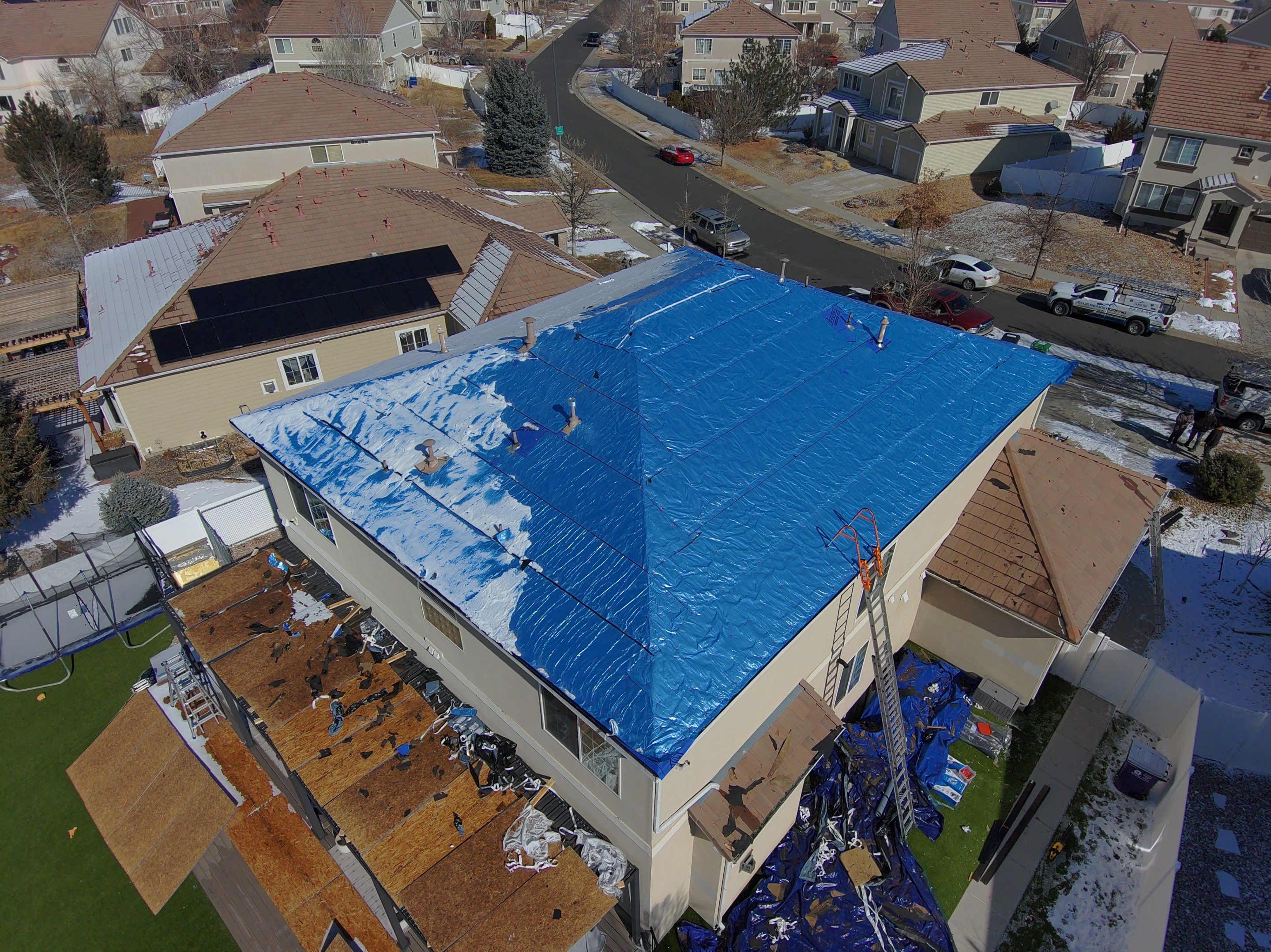 Residential Roofing Installation using Stone Coated Steel Cottage Shake by Blue Peaks Roofing LLC 