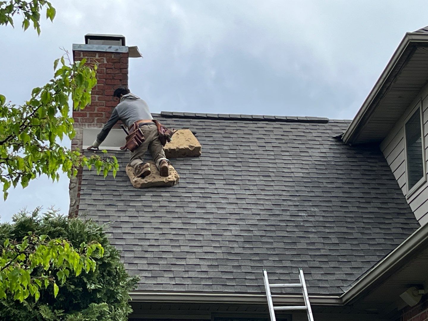 Residential Roofing Installation using GAF Timberline HDZ Weathered Wood by Nitro Roofing and Construction