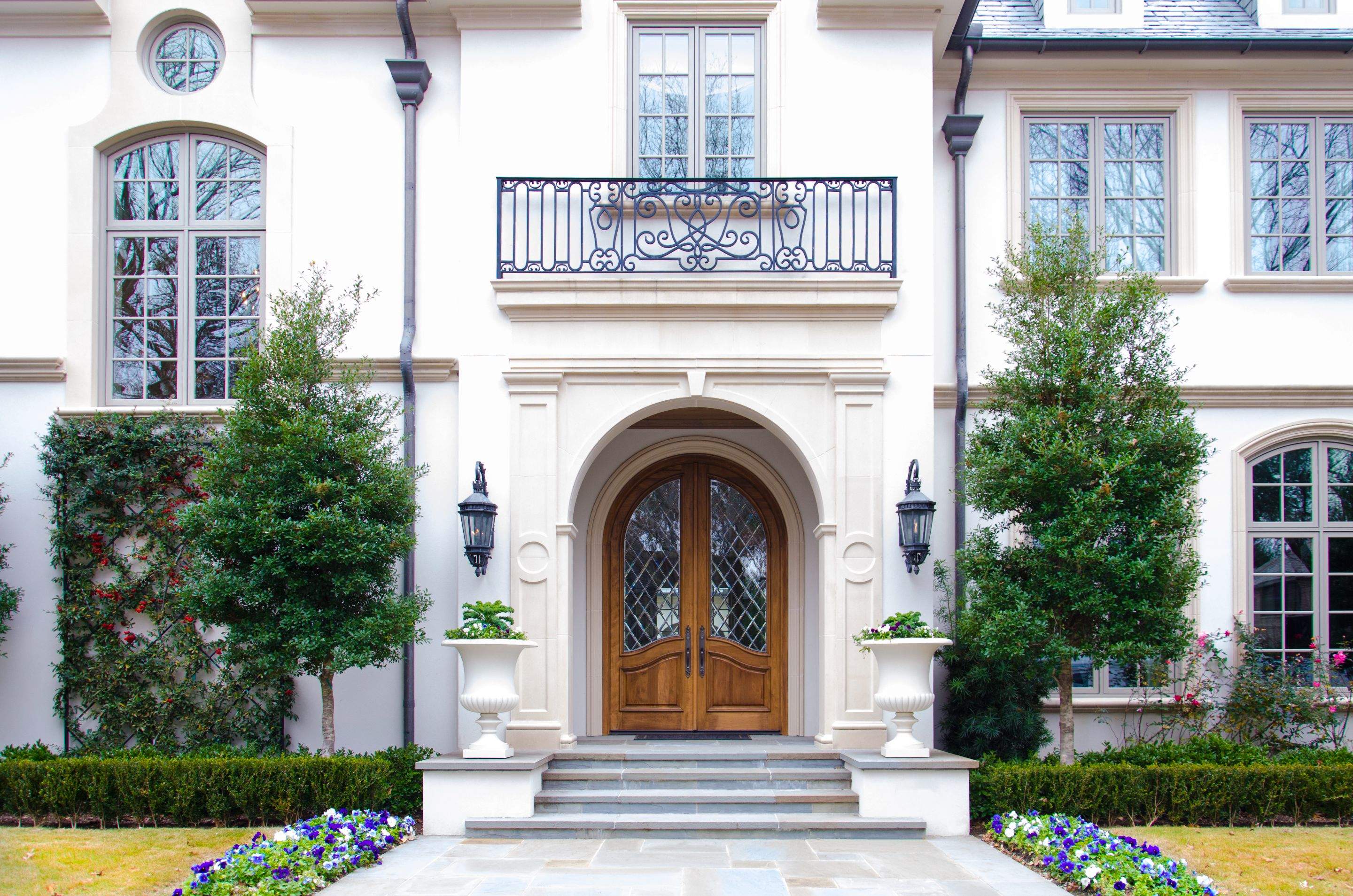 Custom Outdoor Lighting and Fixture Installation for Stone Entryways by Solara Custom Living